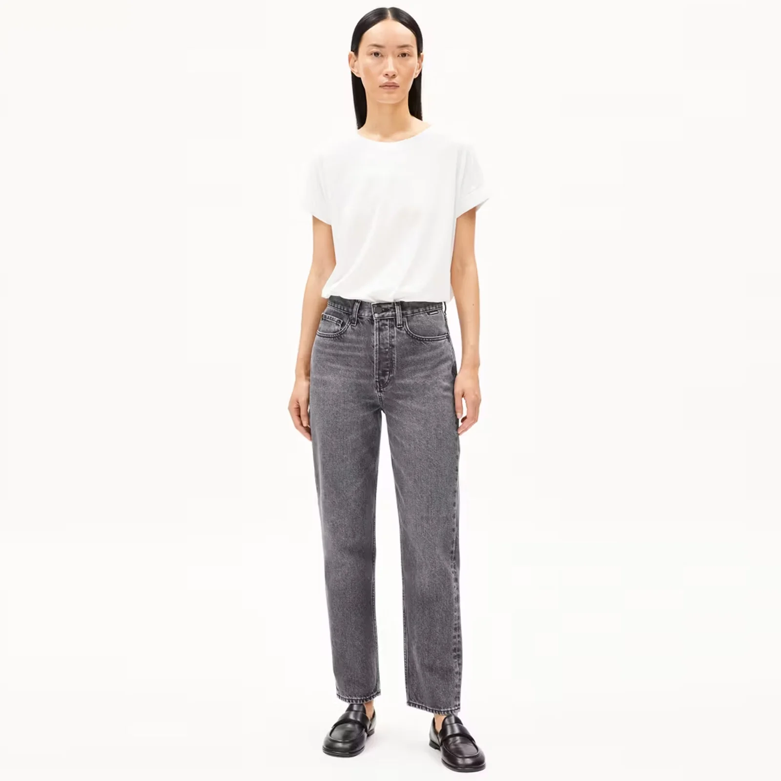 Aaikala High Waist Straight Jeans soft ash - Image 3