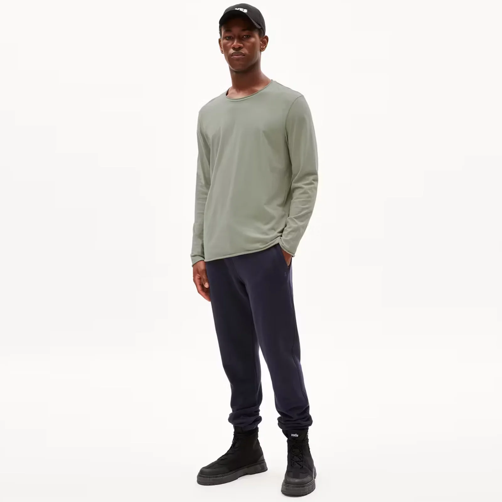 Aanil Brushed Longsleeve grey green - Image 3
