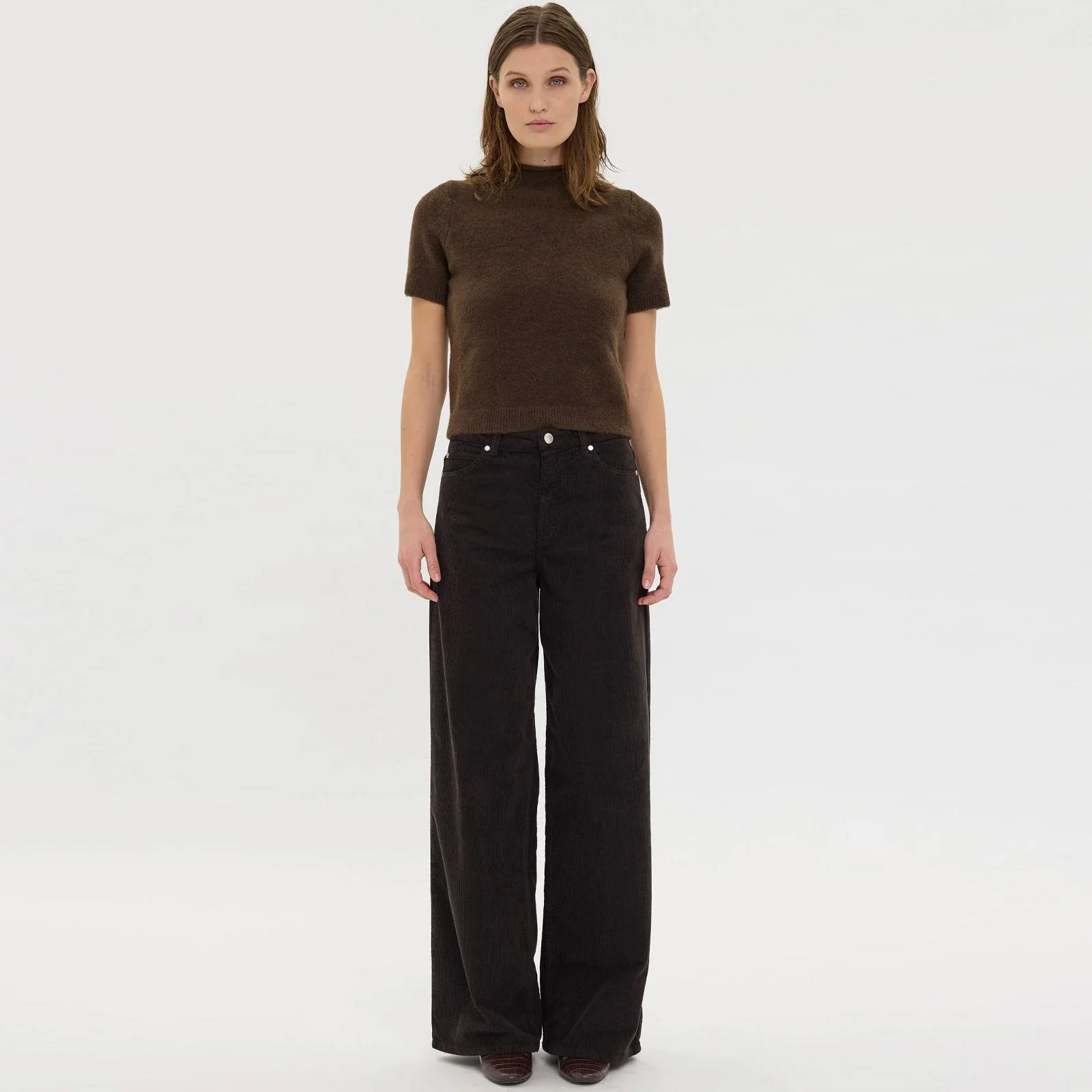 AbbyFV Regular 393 dark coffee corduroy