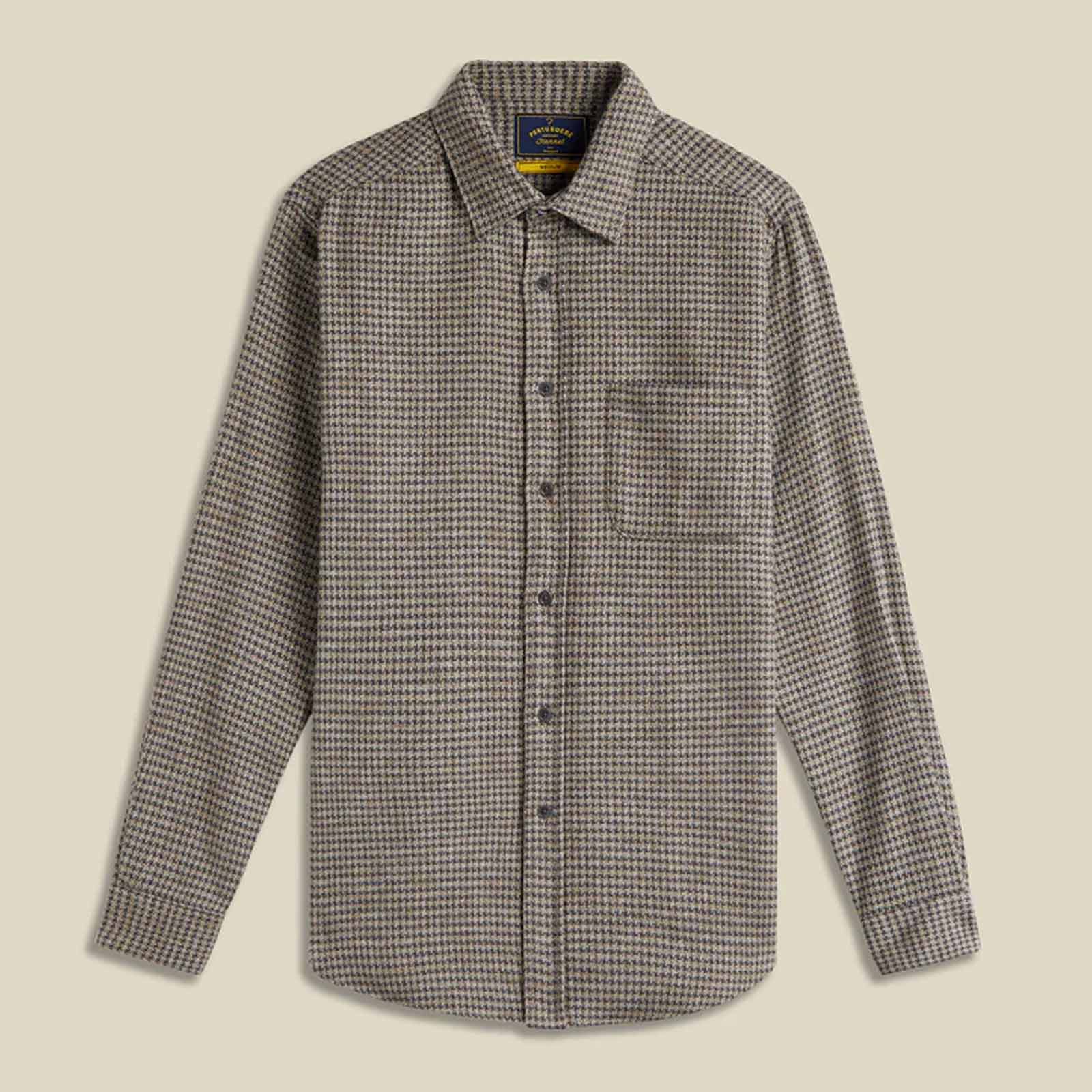 Abstract Pied Poule Flannel Shirt charcoal