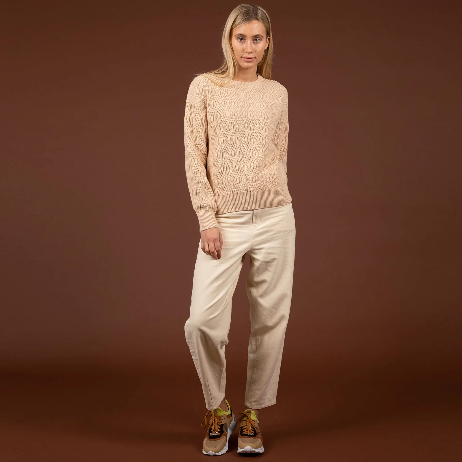 Adie Cotton Jumper sand - Image 2