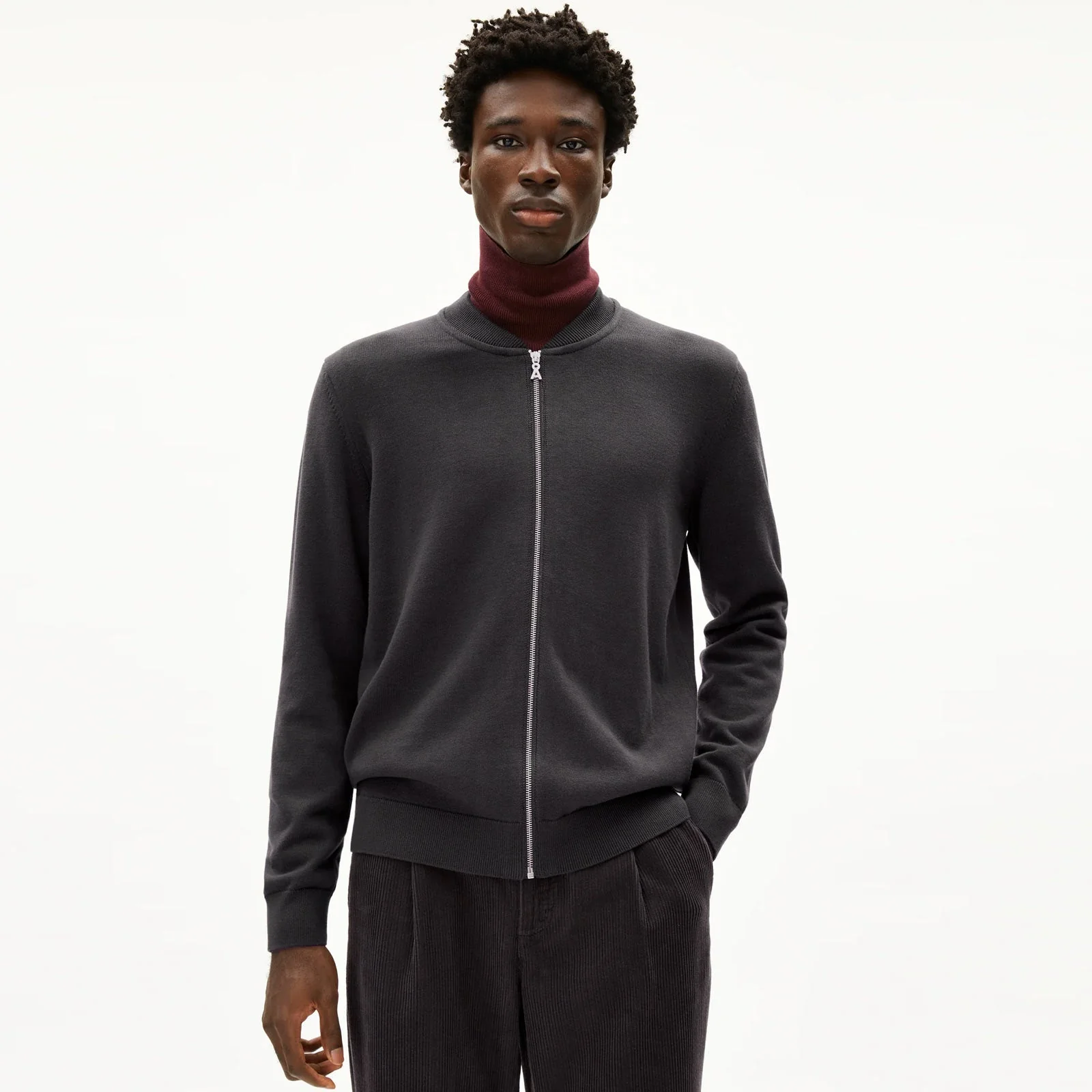 Agaamon Zip Cardigan dark steel