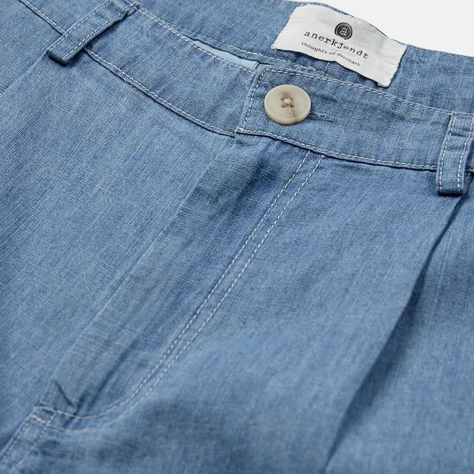 Akjan Chambray Shorts medium blue denim - Image 3