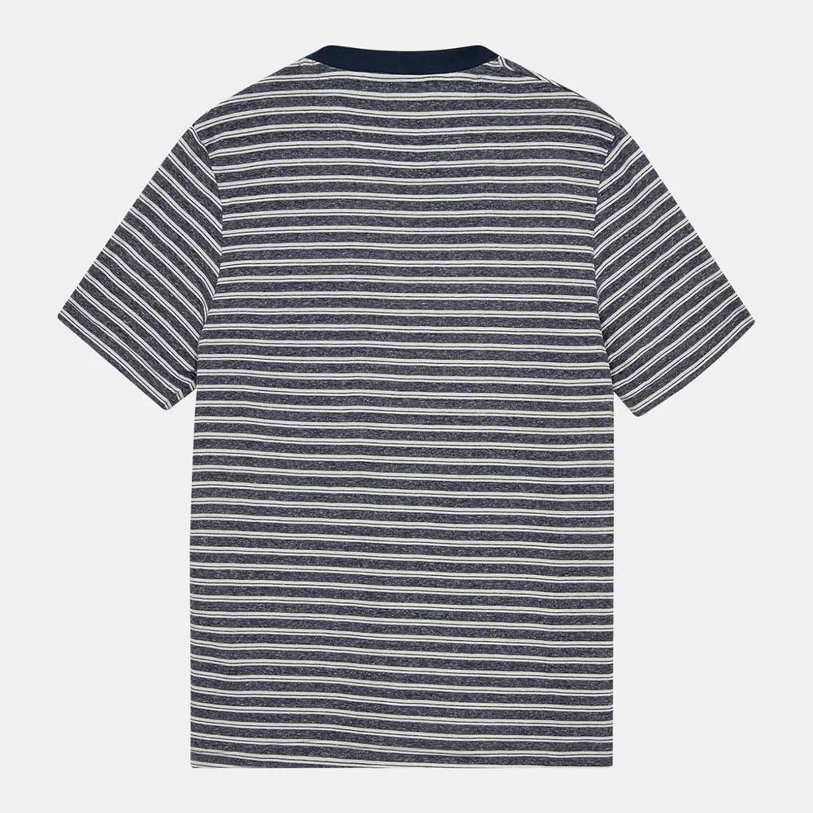 Akkikki Cot/Linen Stripe Tee 3059 sky captain - Image 2
