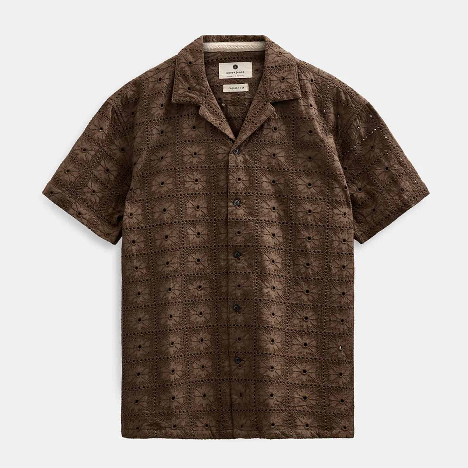 Akleander Lace EMB S/S Shirt teak
