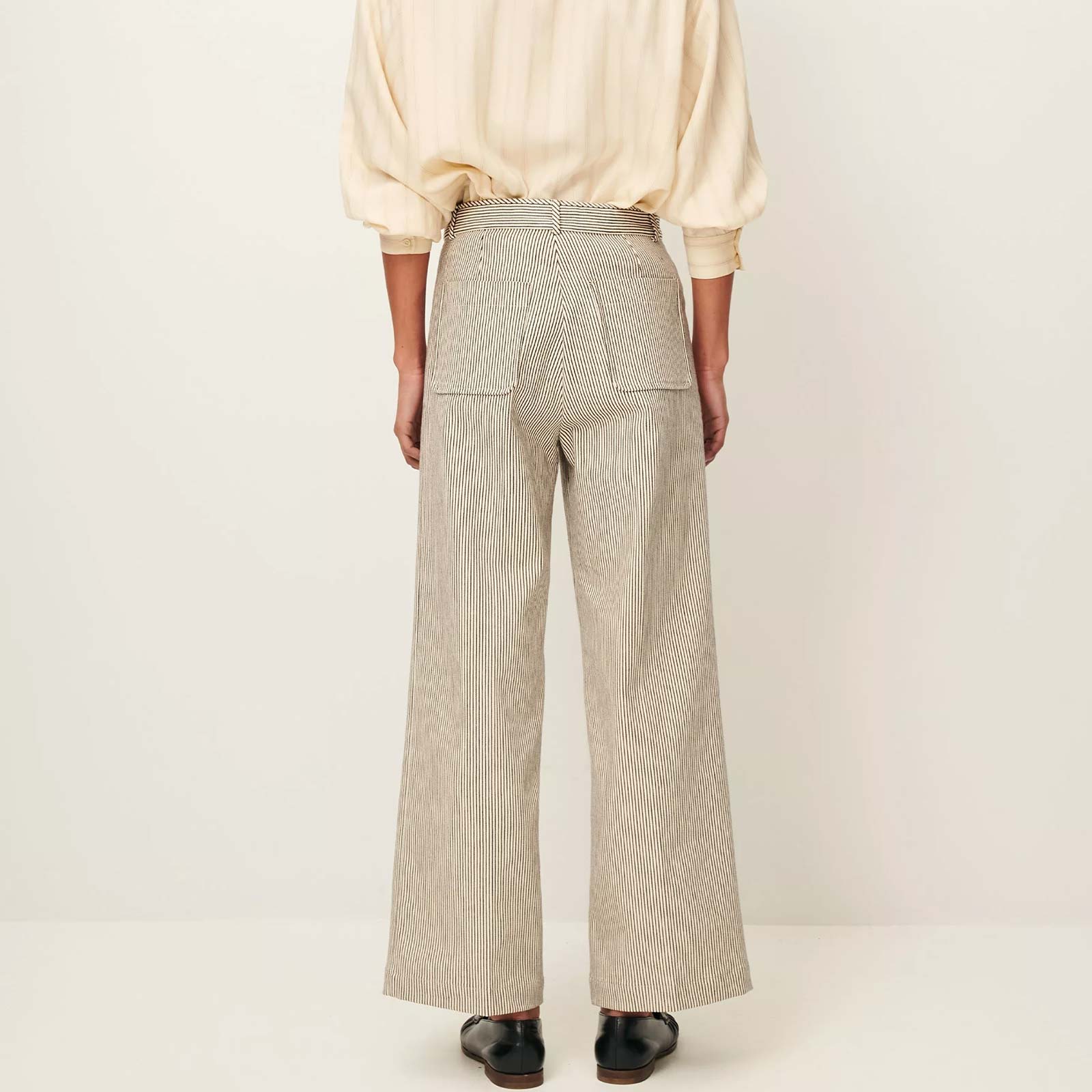 Albello Flared Pants coutil whiblack - Image 2