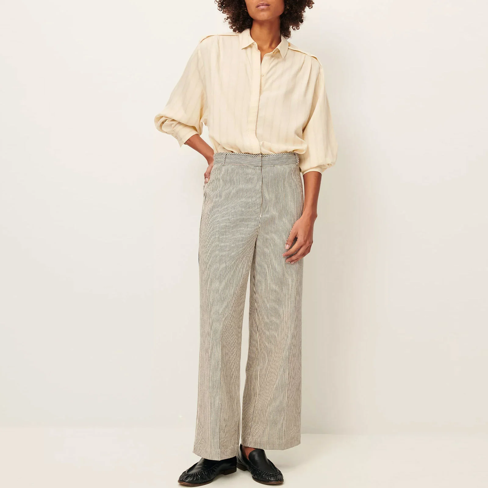Albello Flared Pants coutil whiblack - Image 4
