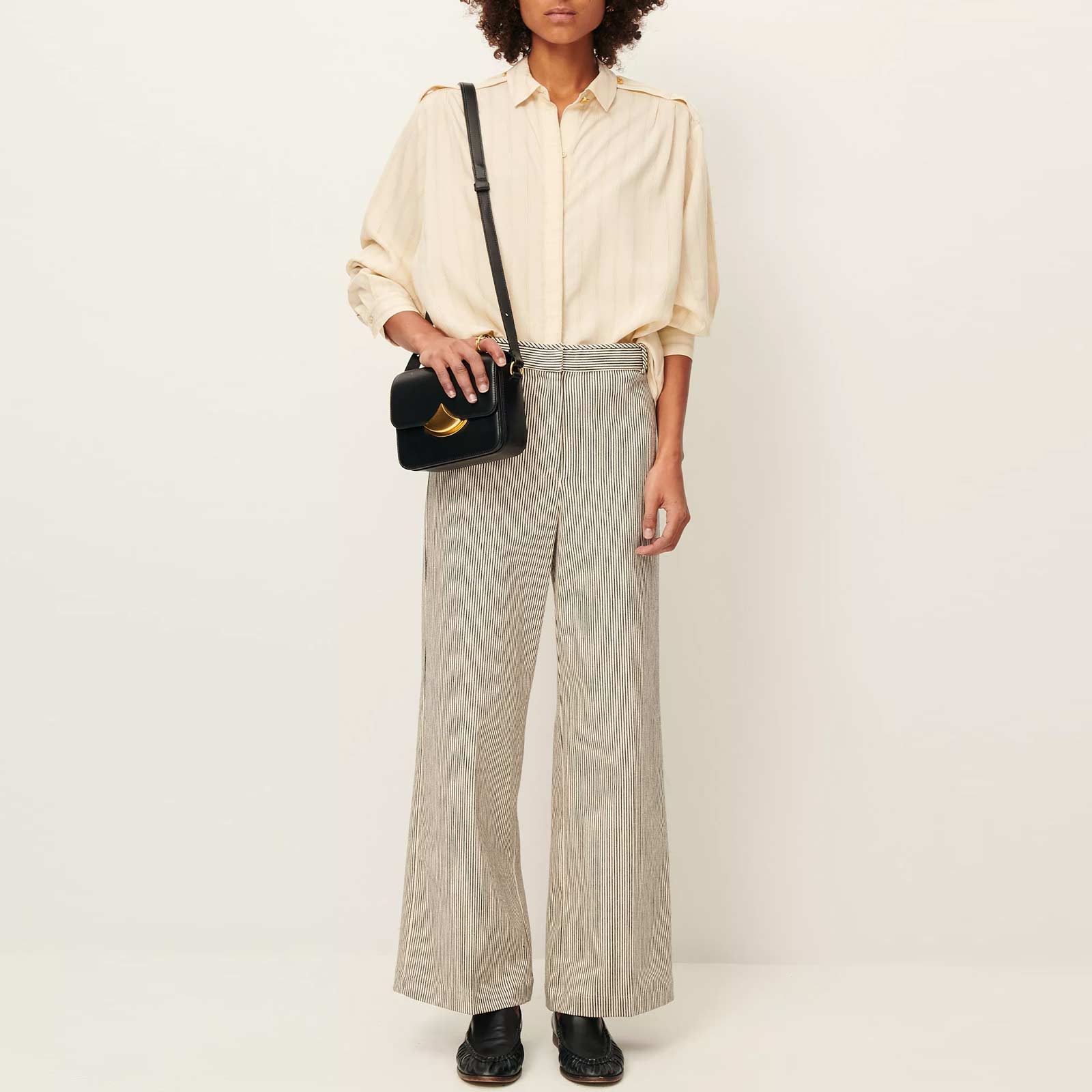 Albello Flared Pants coutil whiblack - Image 5