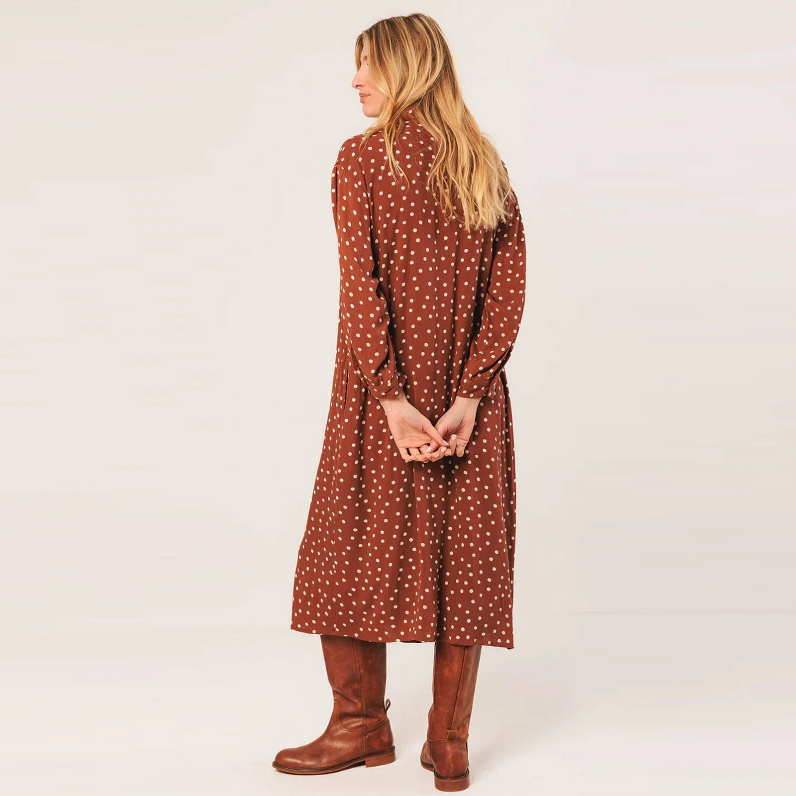 Allover Print Viscose Dress terracota - Image 2