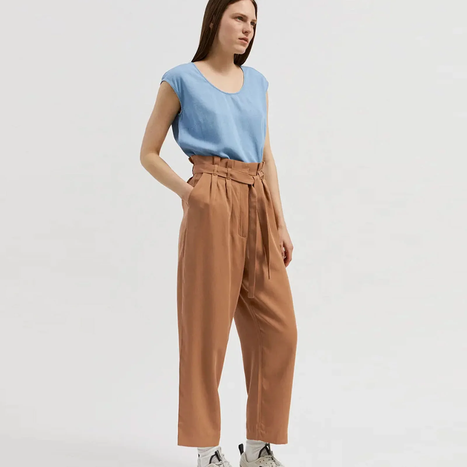 Timeaa Pants dark caramel - Image 2