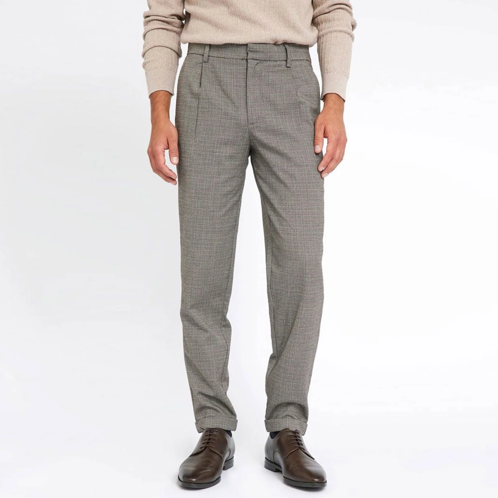 Arthur 489 Trousers brown mini herringbone - Image 2