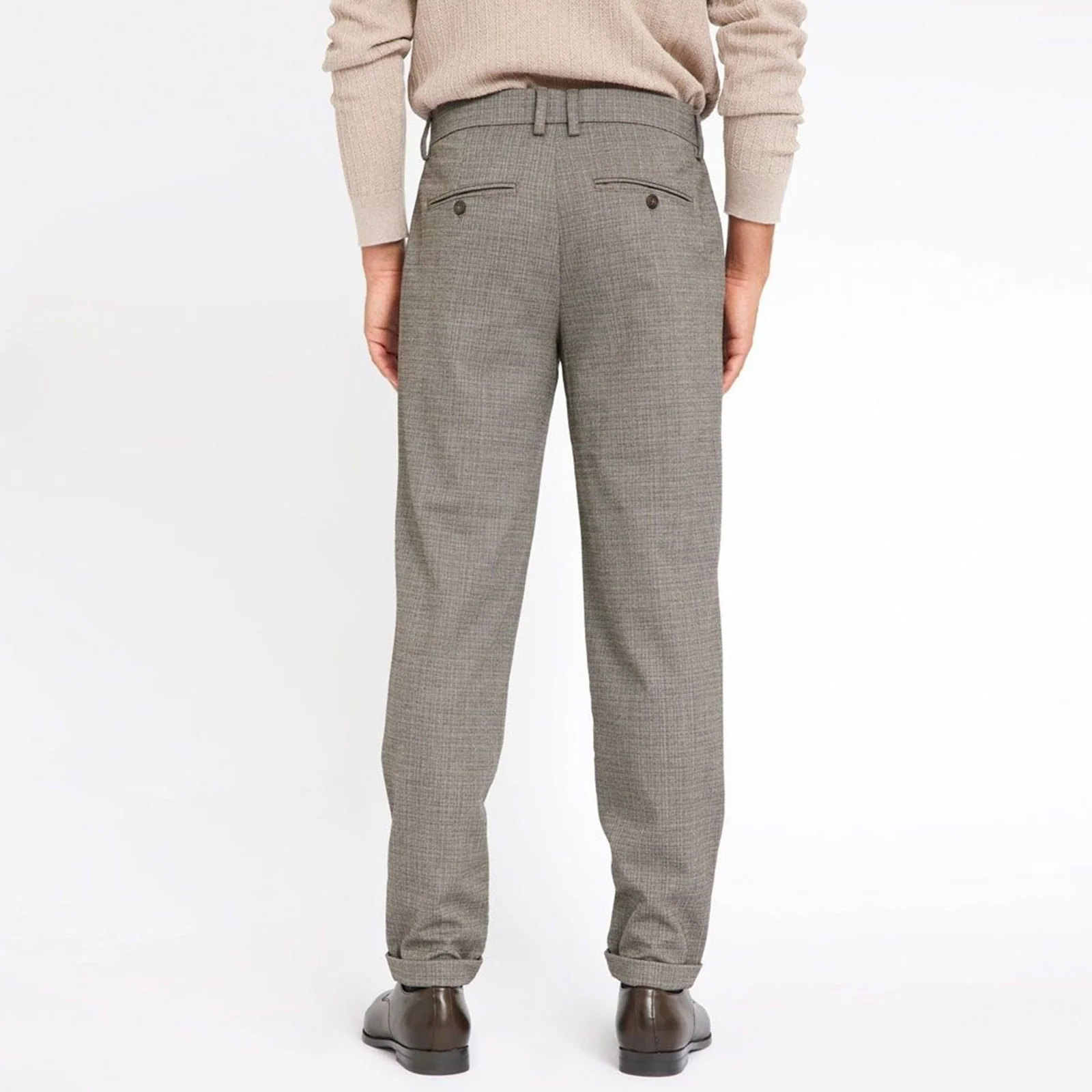 Arthur 489 Trousers brown mini herringbone - Image 4
