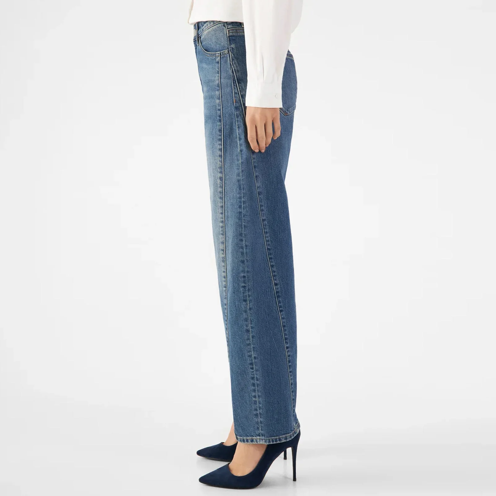 Ash Cutline Barrel Leg Jeans vintage blue - Image 3