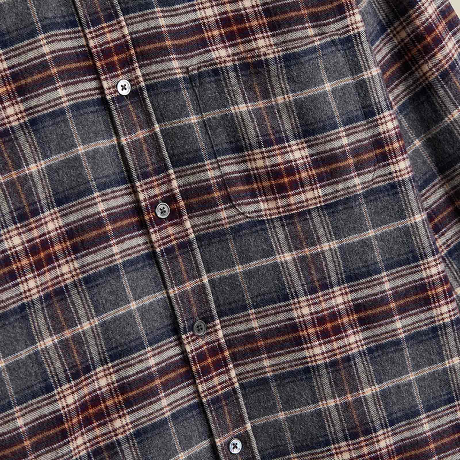 Augusta Flannel Shirt charcoal/wine/sand - Image 4