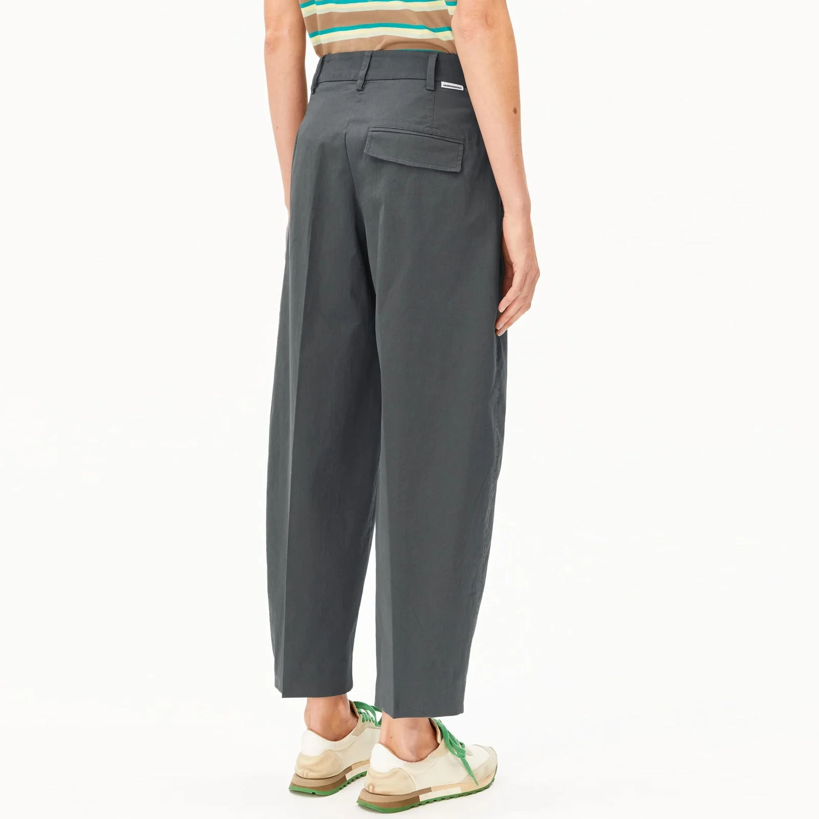 Barrel Leg Twill Pant space steel - Image 2