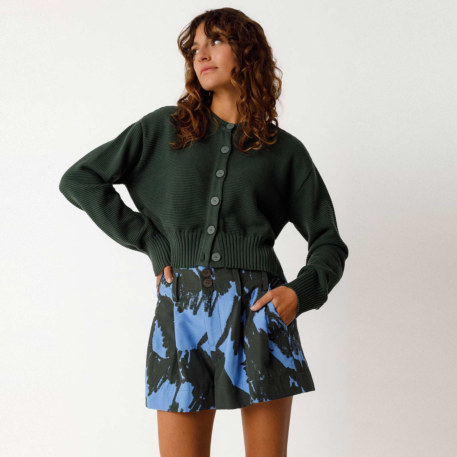 Belene Cardigan bottle green