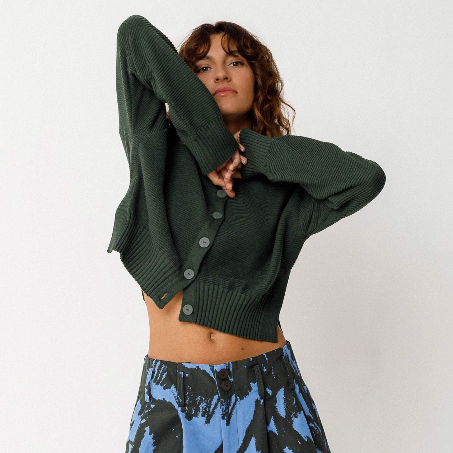 Belene Cardigan bottle green - Image 3