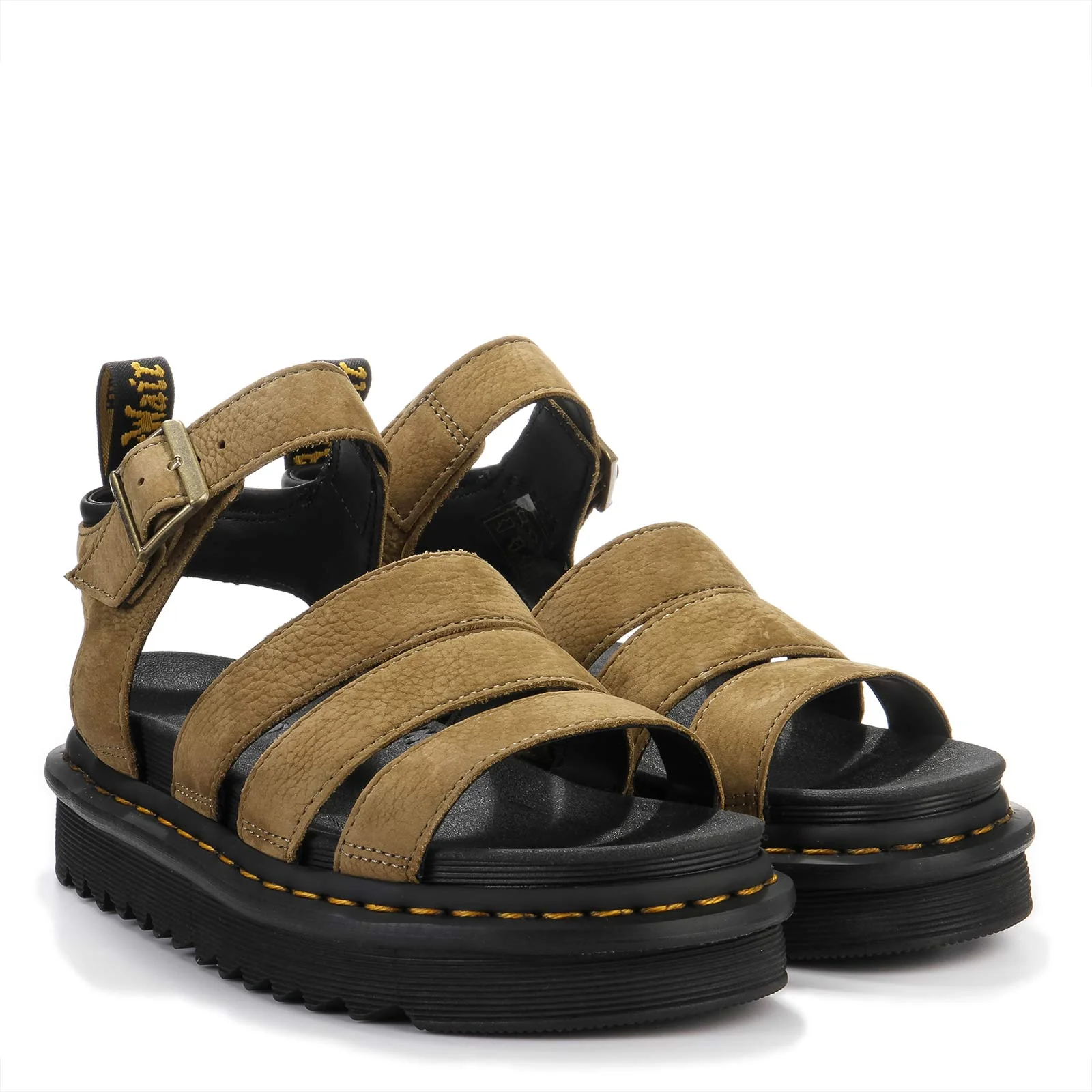 Blaire Tumbled Nubuck Sandal muted olive - Image 2