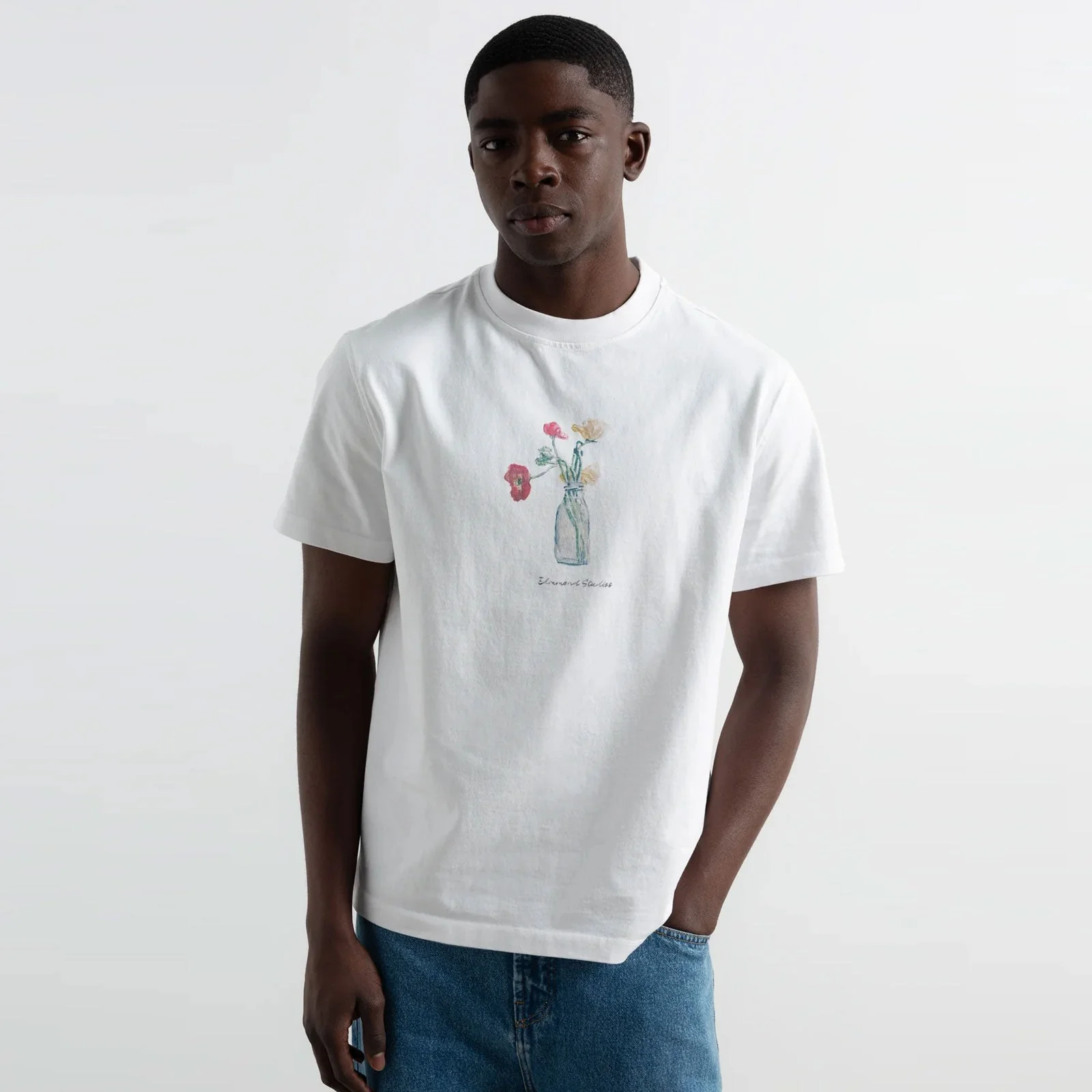Blooming T-shirt plain white