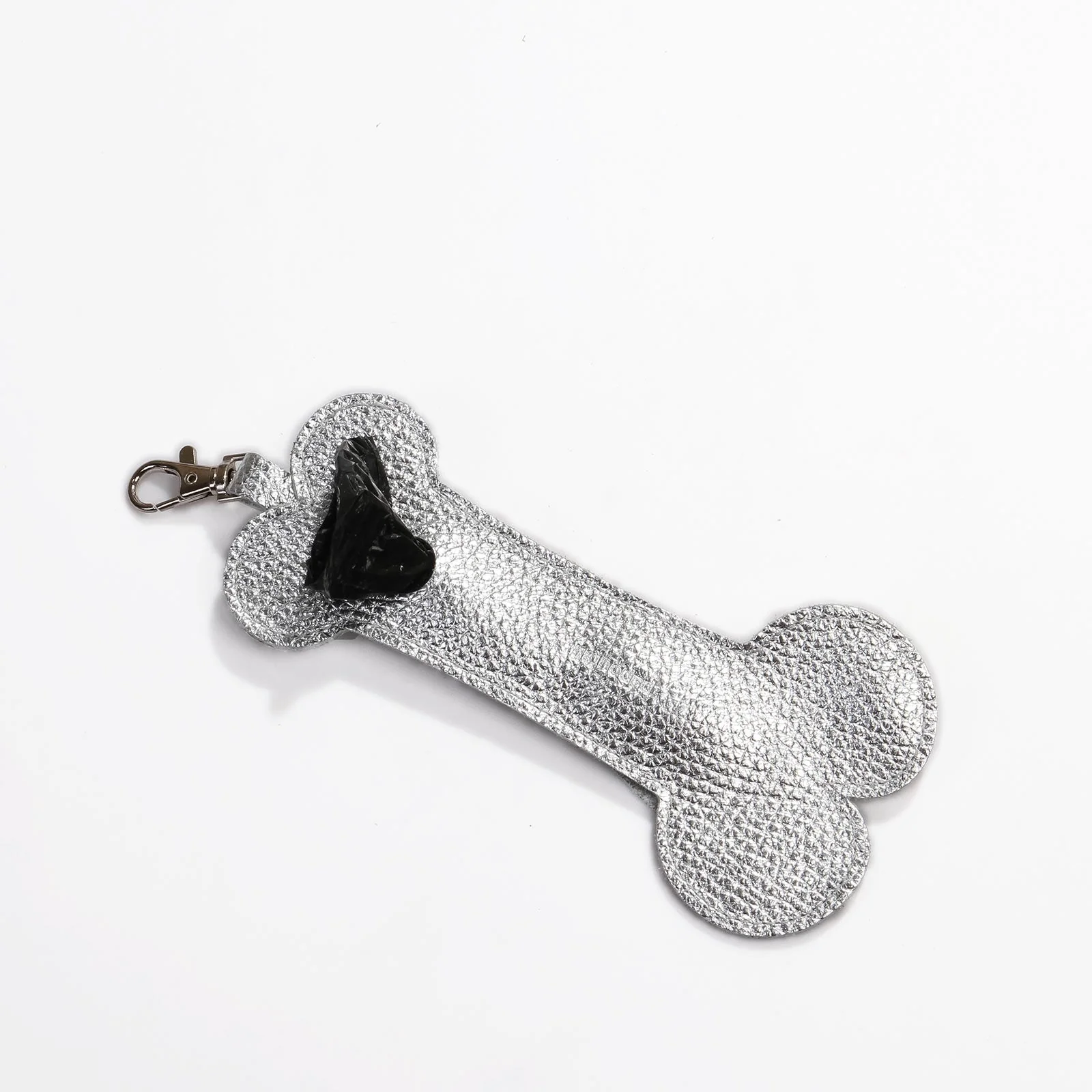 Bone Waste Bag Dispenser metallic silver
