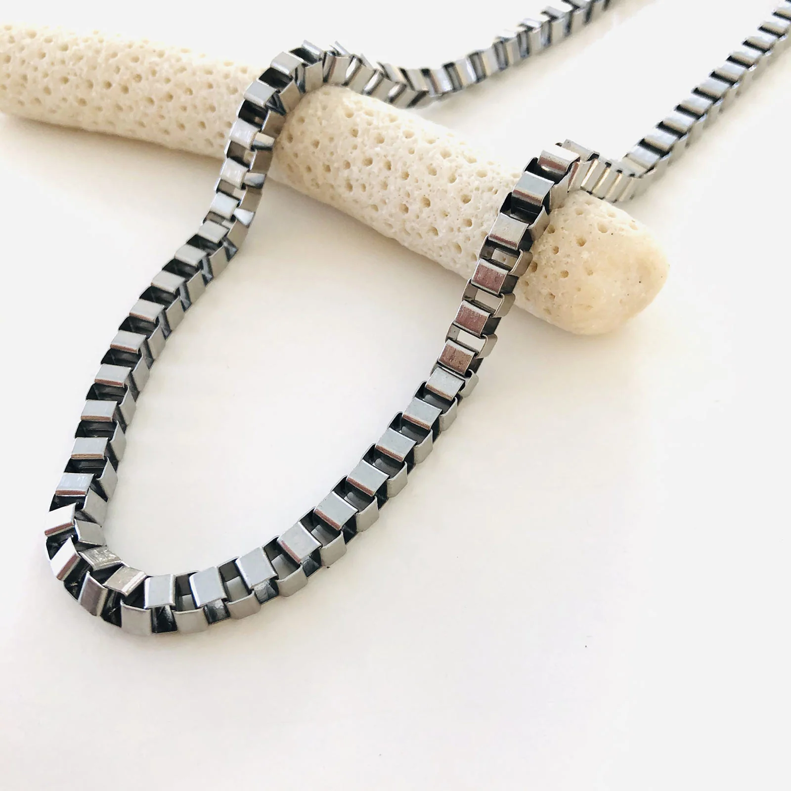 Boxchain Necklace silver - Image 4
