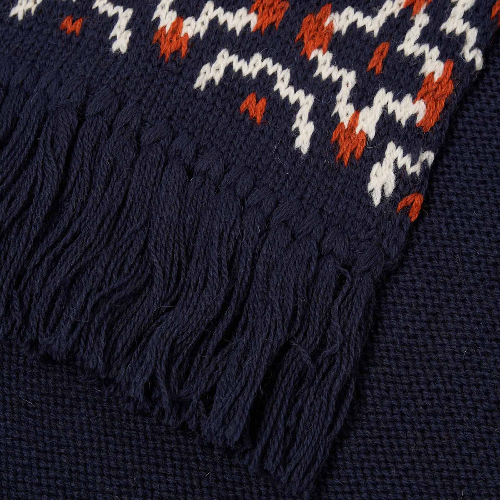 British Wool Scarf navy/ecru - Image 2