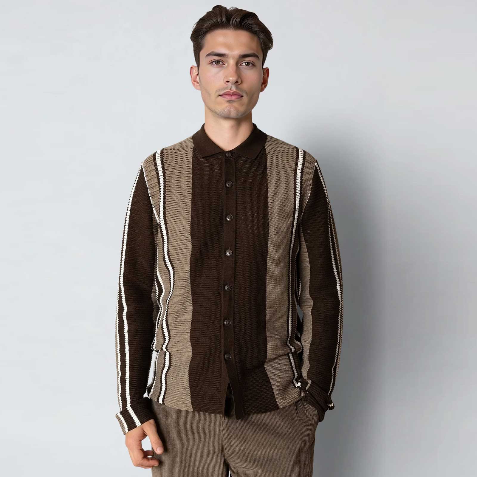 Buckley Polo Cardigan dark brown