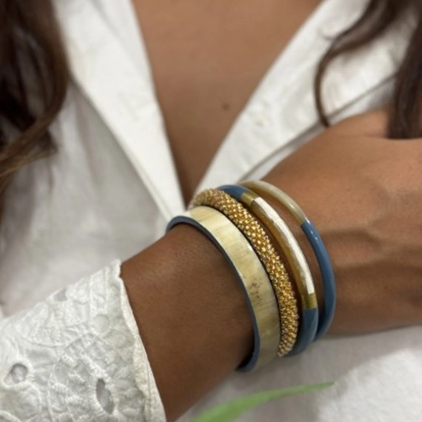 Buffle Horn Bracelet bleu canard C54 - Image 3