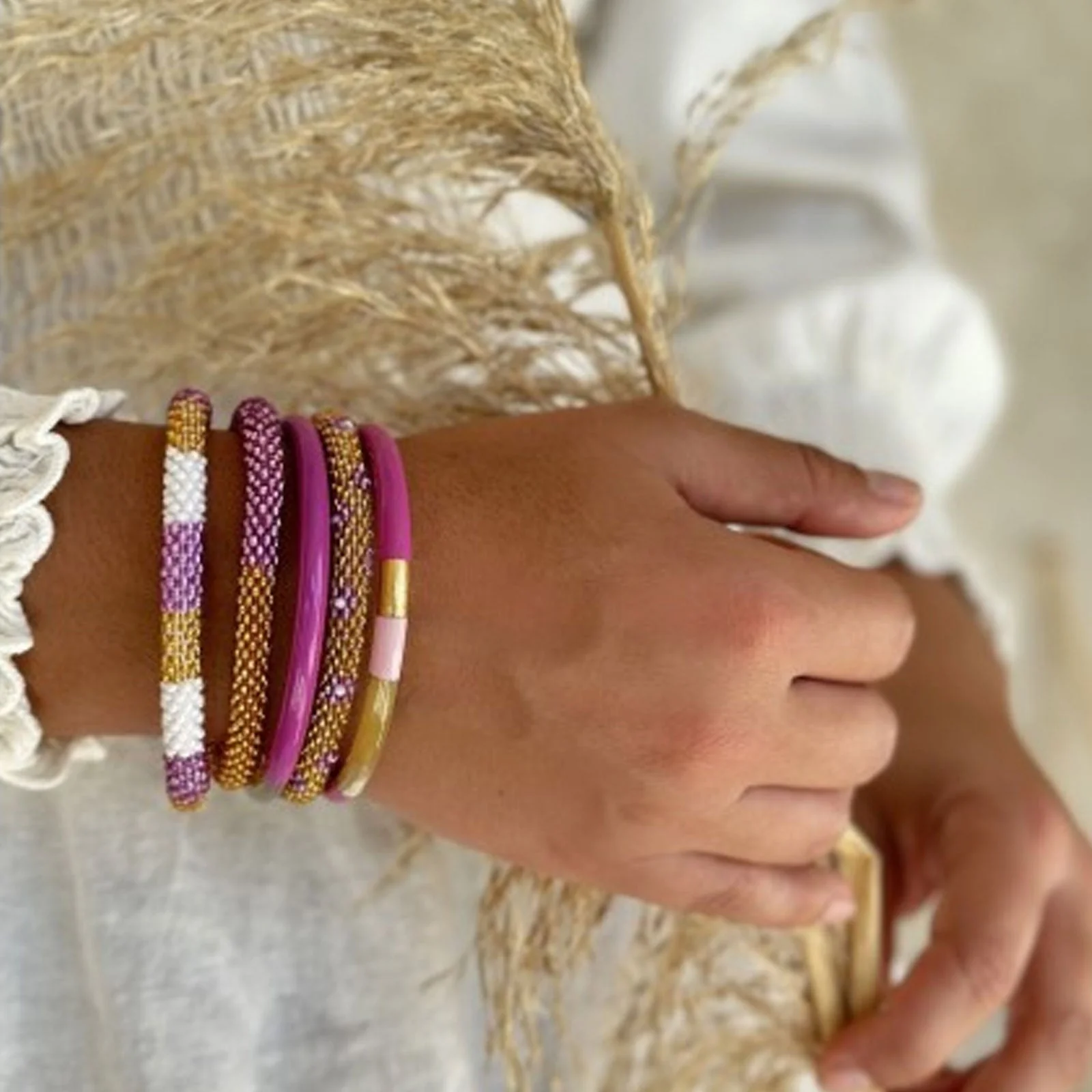 Buffle Horn Bracelet fuchsia C17 - Image 2