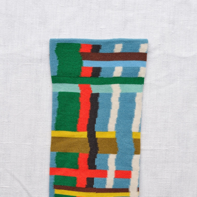 Carreaux bleu princier Socks FS1-01 - Image 3