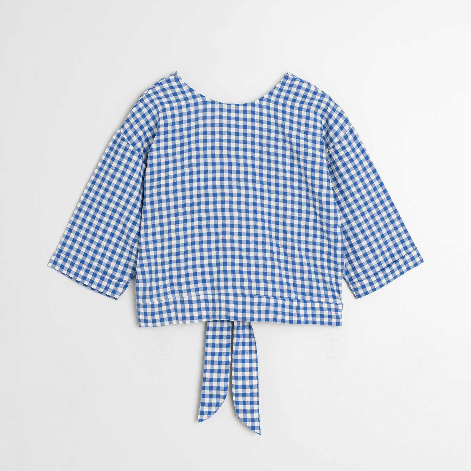 Check Wrap Blouse azul britanico - Image 5
