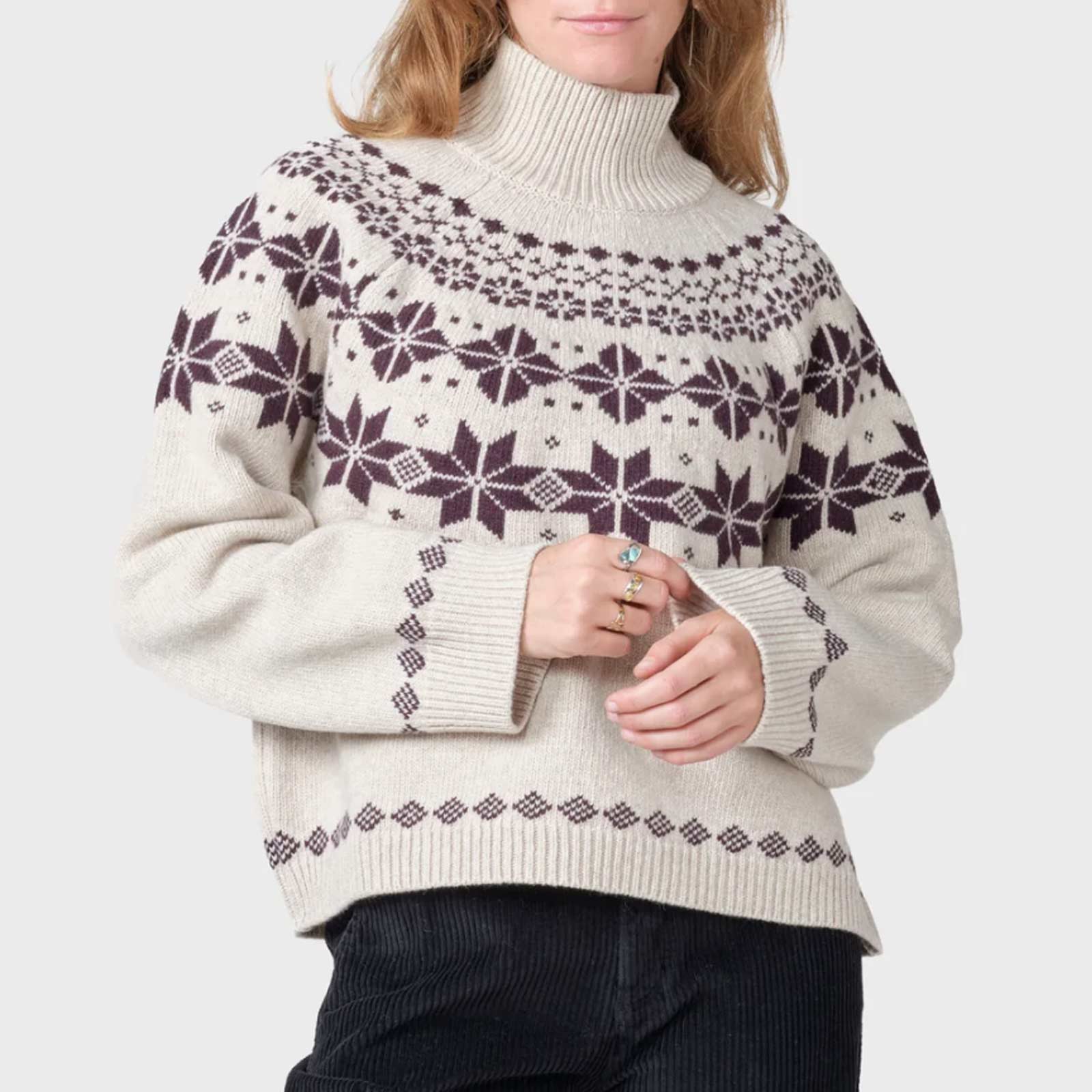 Claire Knit Jumper sand/burgundy