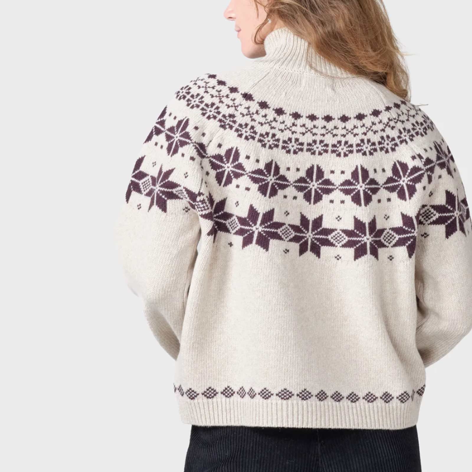 Claire Knit Jumper sand/burgundy - Image 2