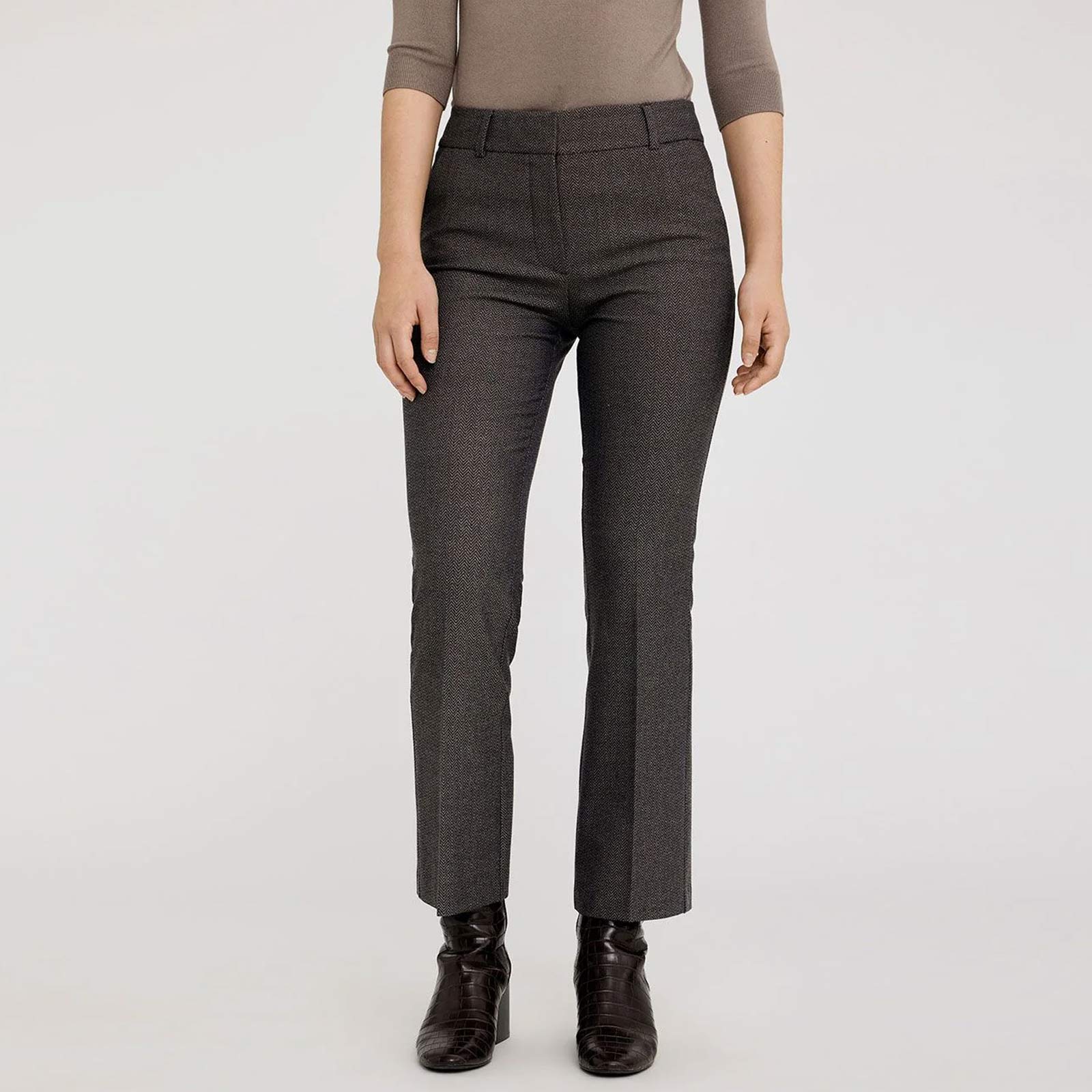 ClaraFV Ankle 023 Trousers sepia herringbone - Image 2