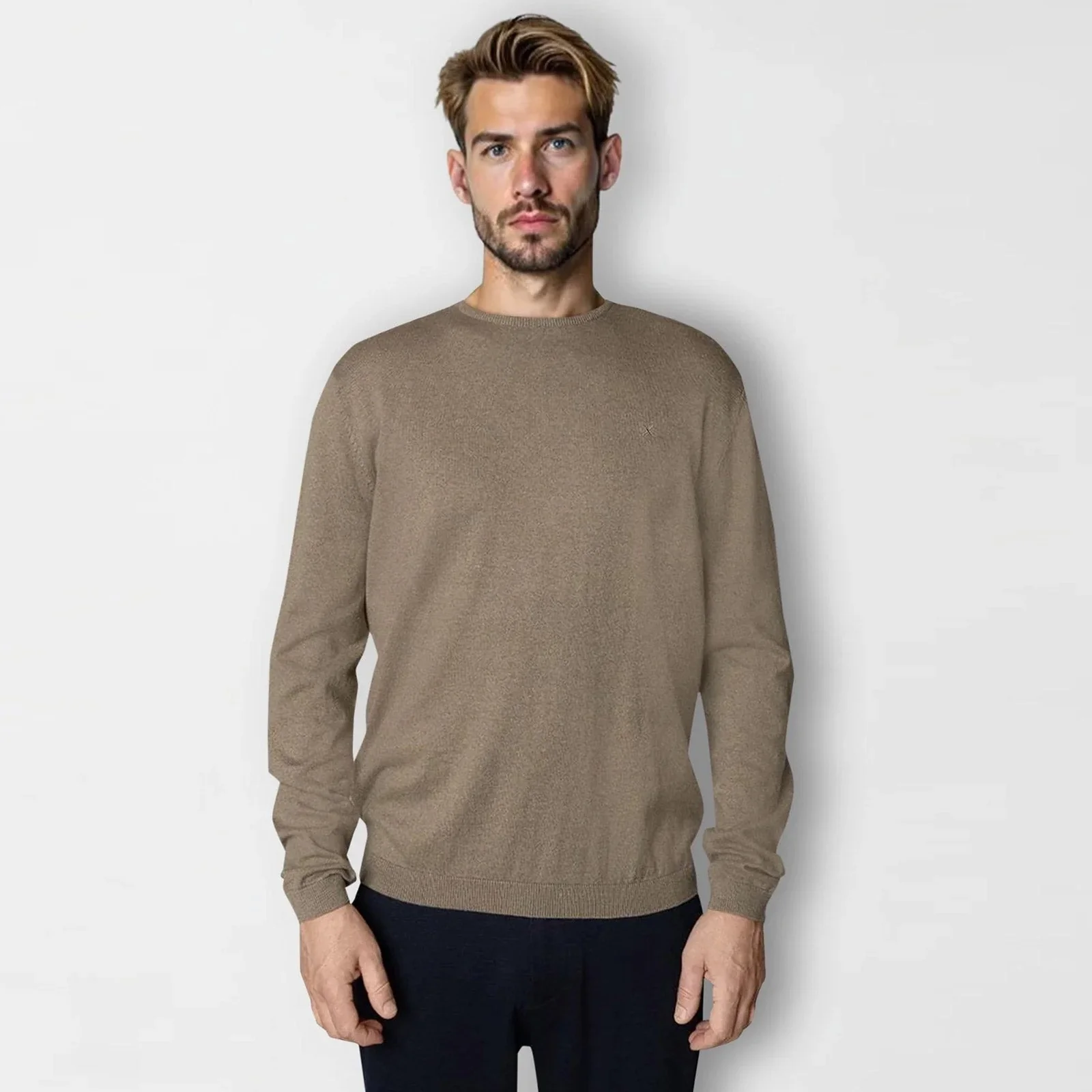 Claude Crewneck Jumper dark beige melange