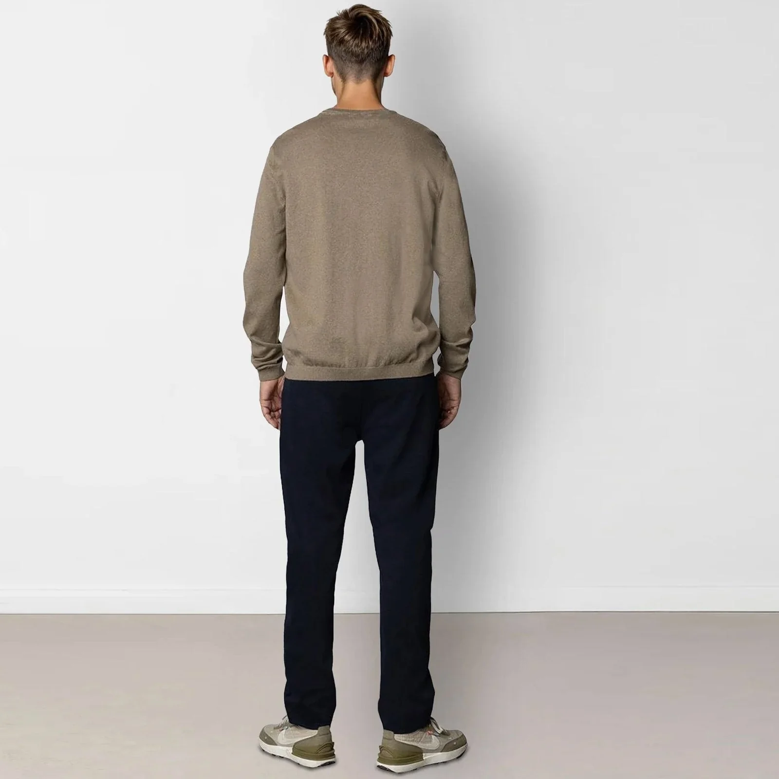 Claude Crewneck Jumper dark beige melange - Image 2