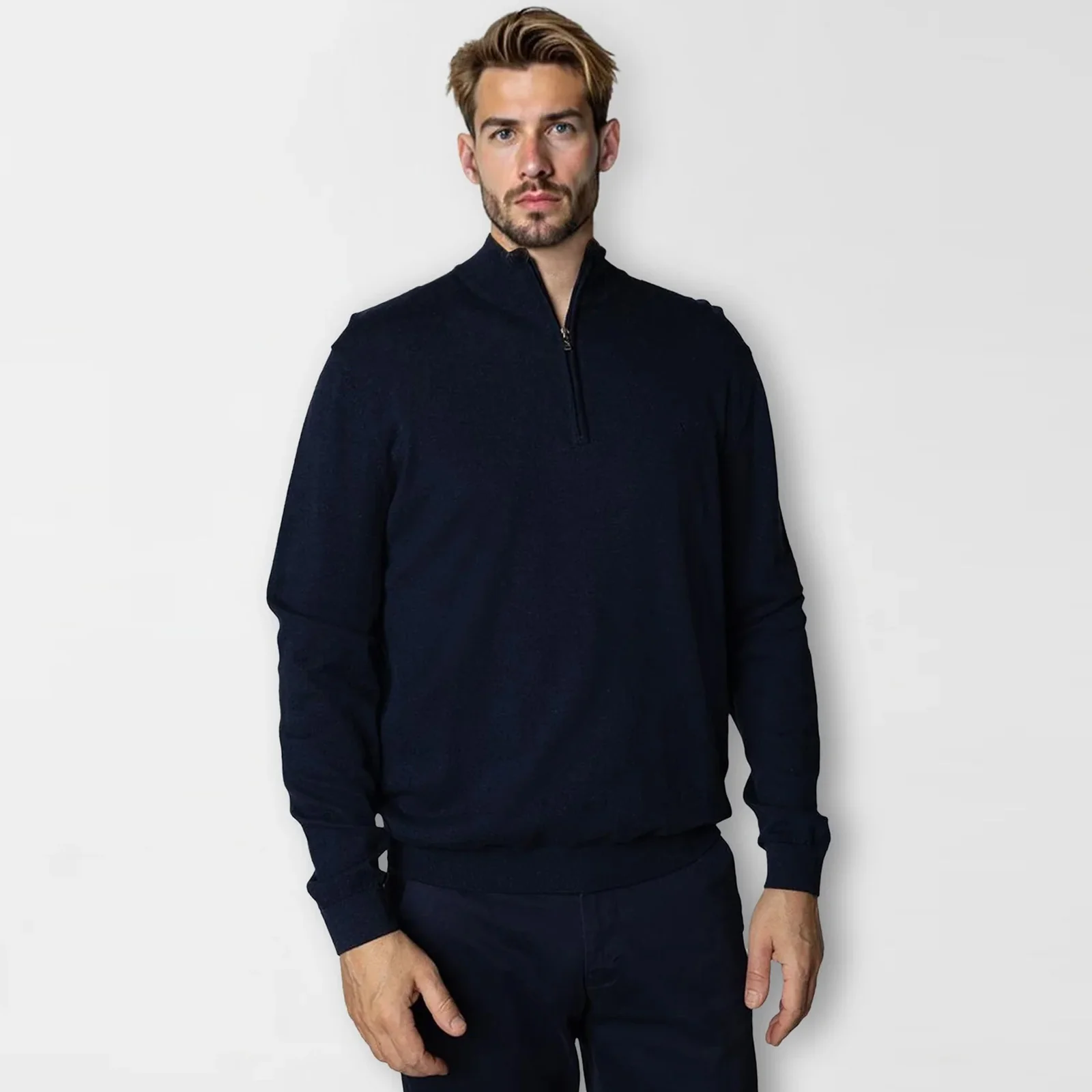 Claude Half-Zip Jumper navy melange
