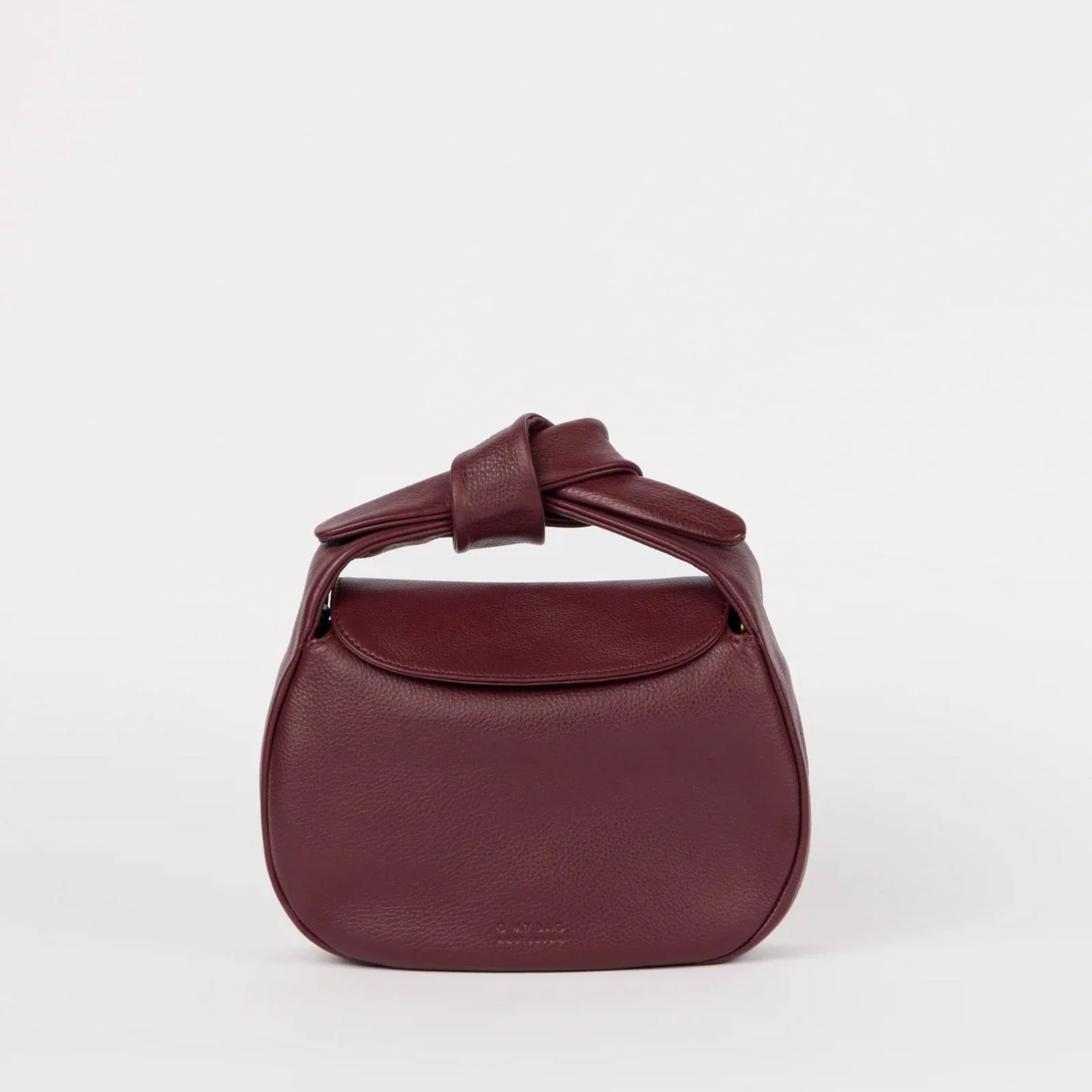 Coco Croissant Soft Grain Leather Bag dark cherry