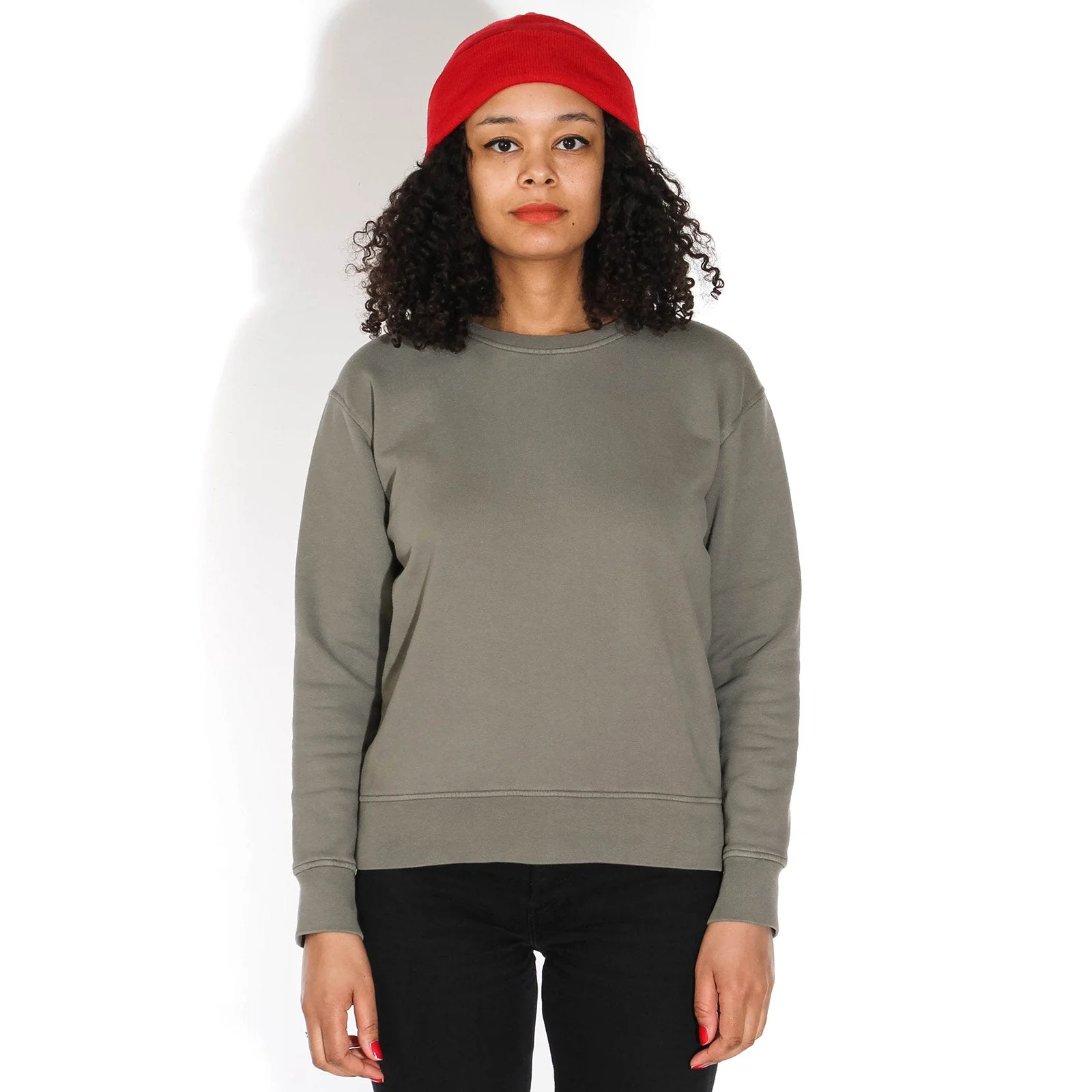 W Classic Organic Crew dusty olive
