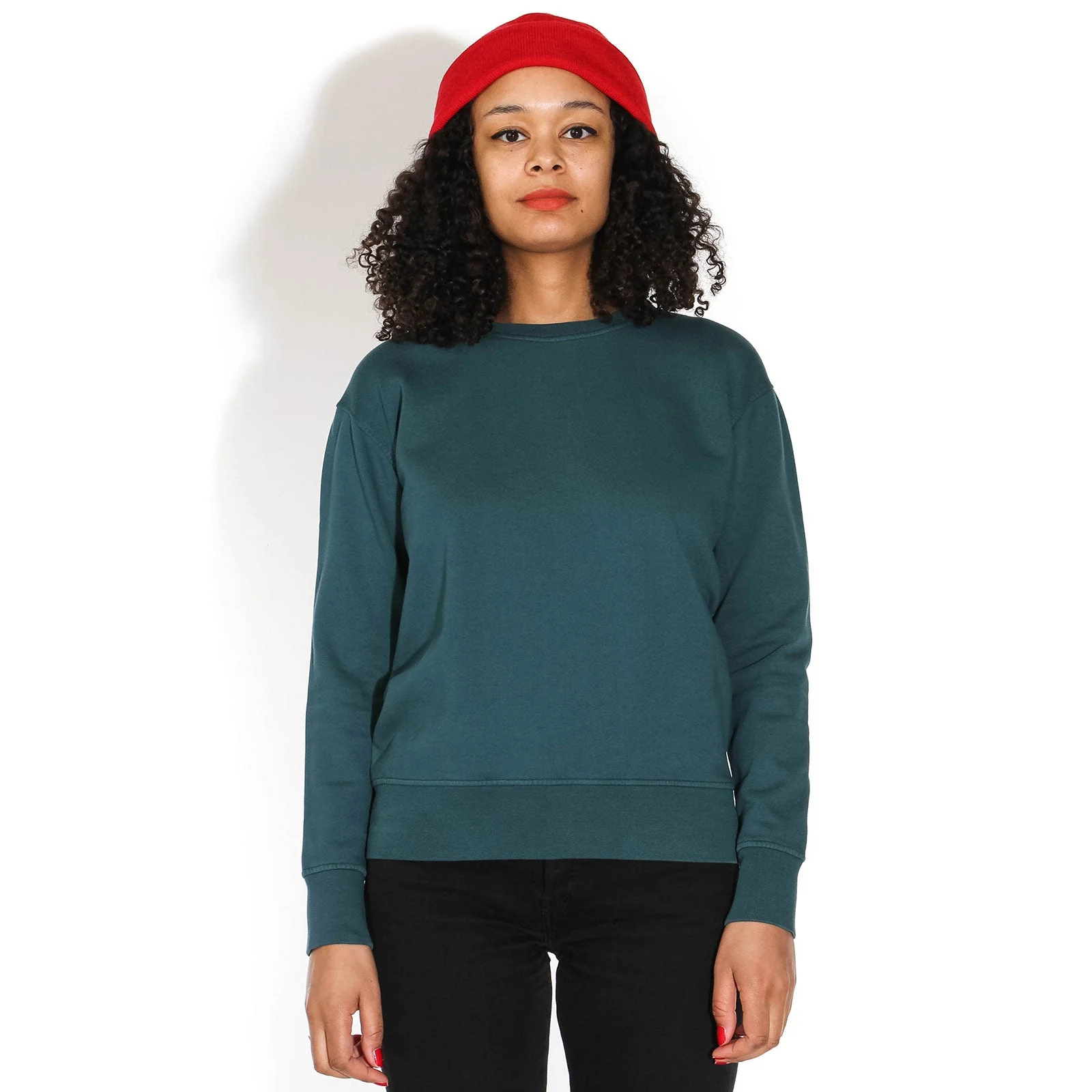 W Classic Organic Crew ocean green
