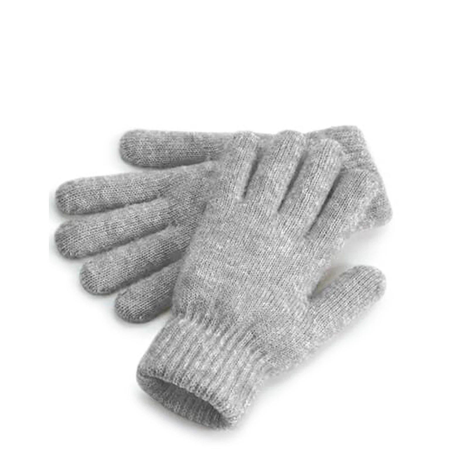Cosy Ribbed Cuff Gloves grey marl