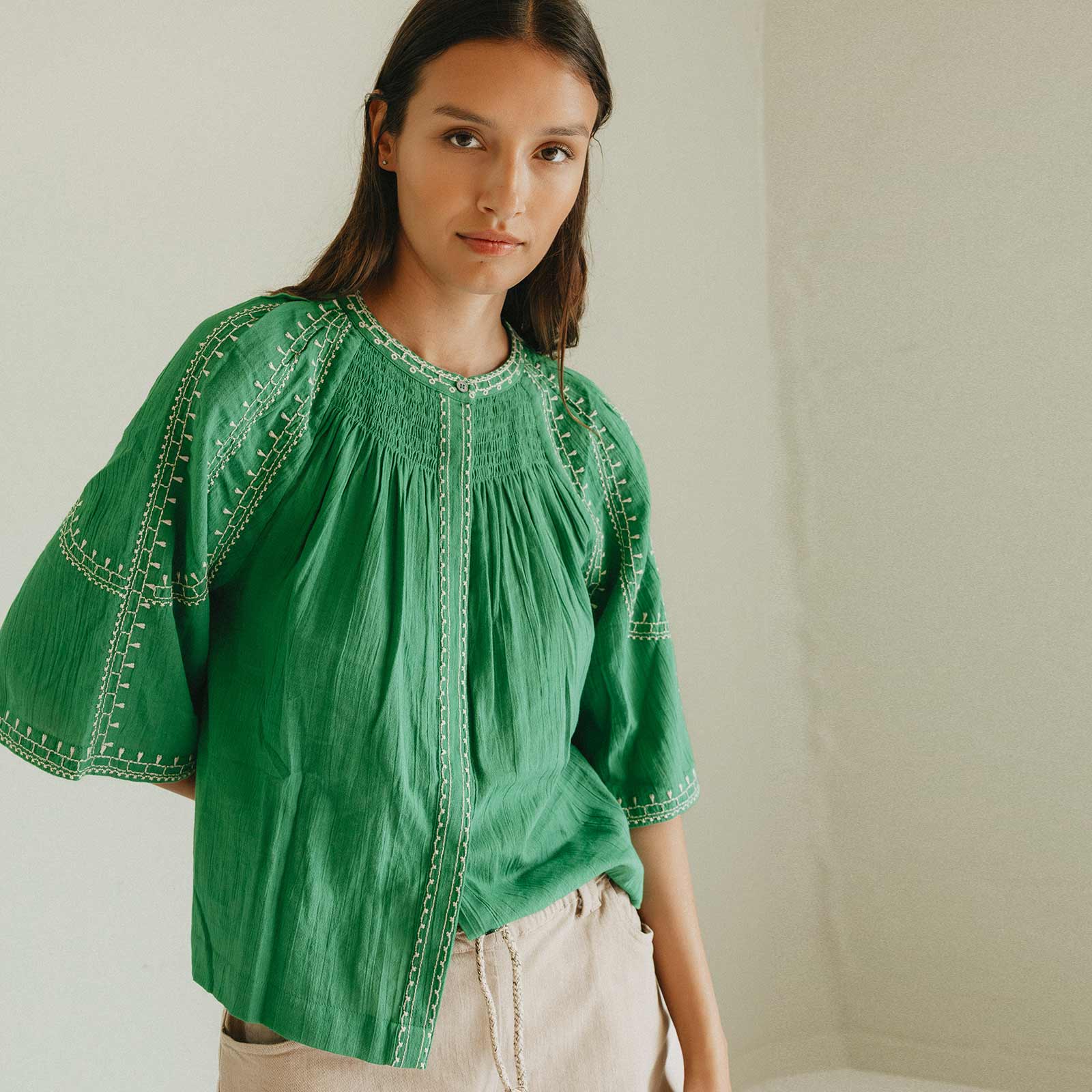 Cotton Blouse verde