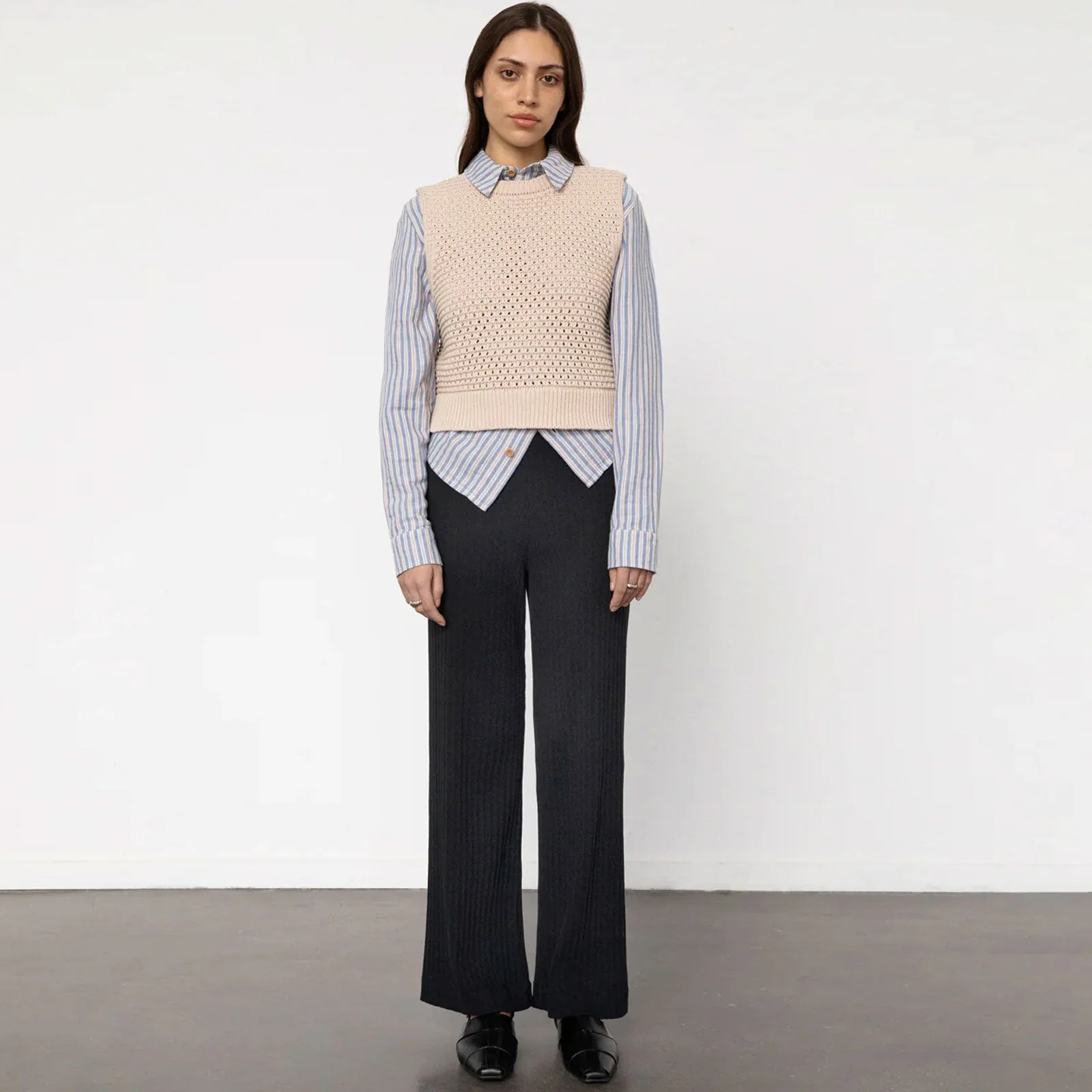Cropped Knit Vest natural white - Image 2