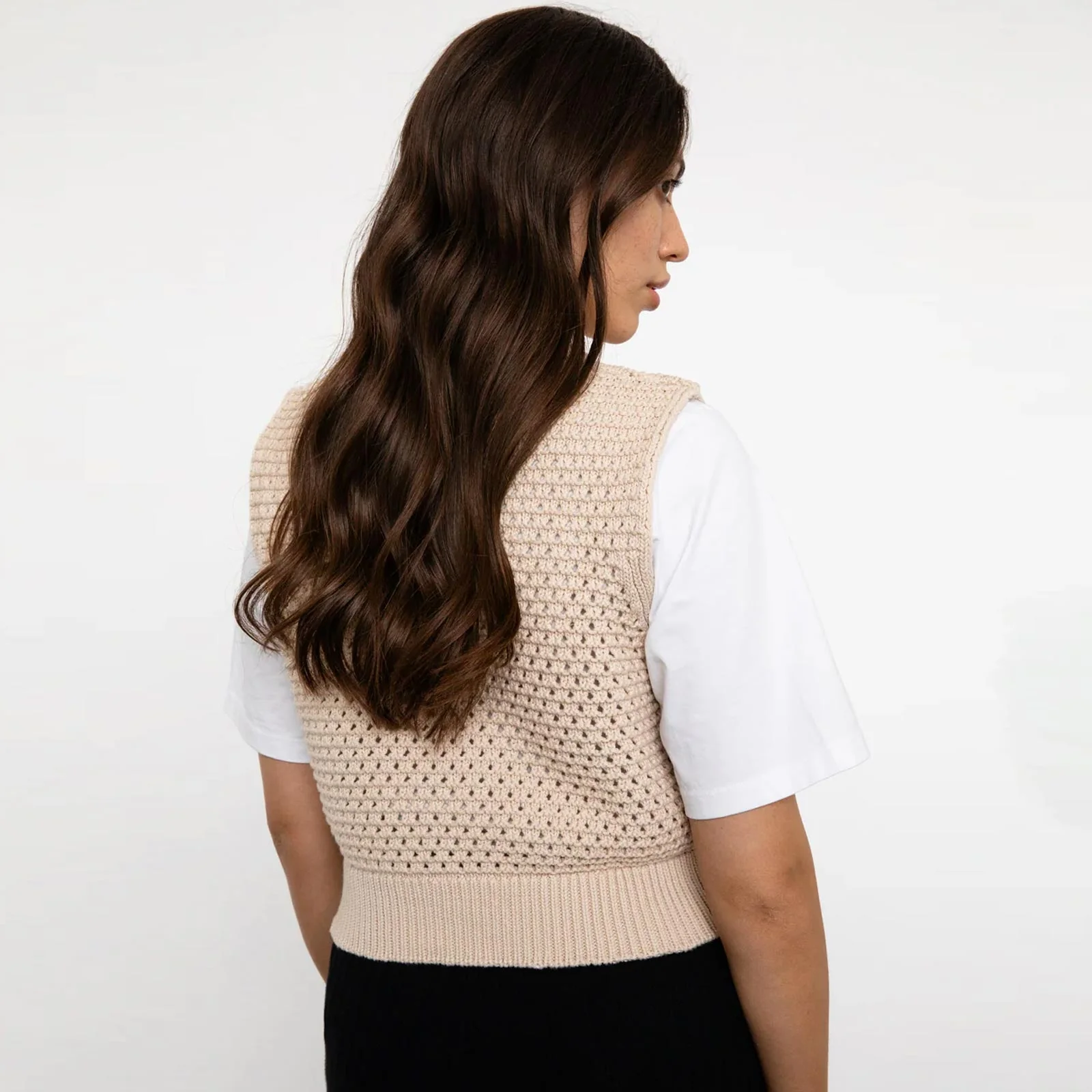 Cropped Knit Vest natural white - Image 3