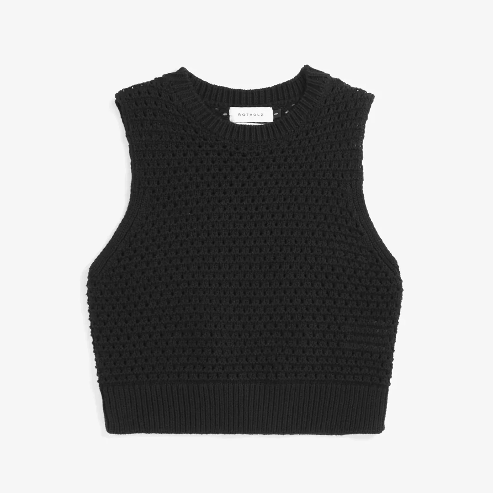 Cropped Knit Vest true black