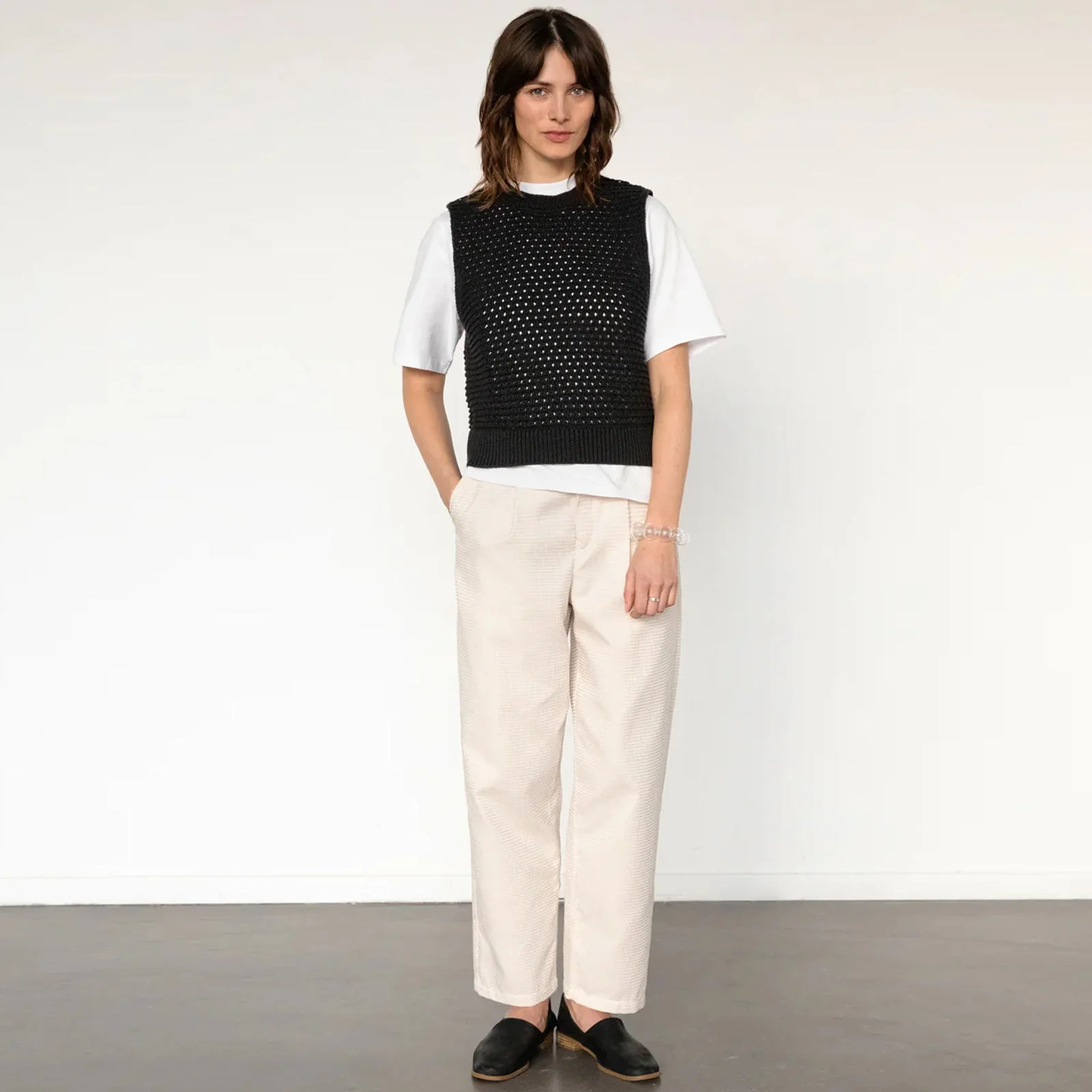 Cropped Knit Vest true black - Image 2