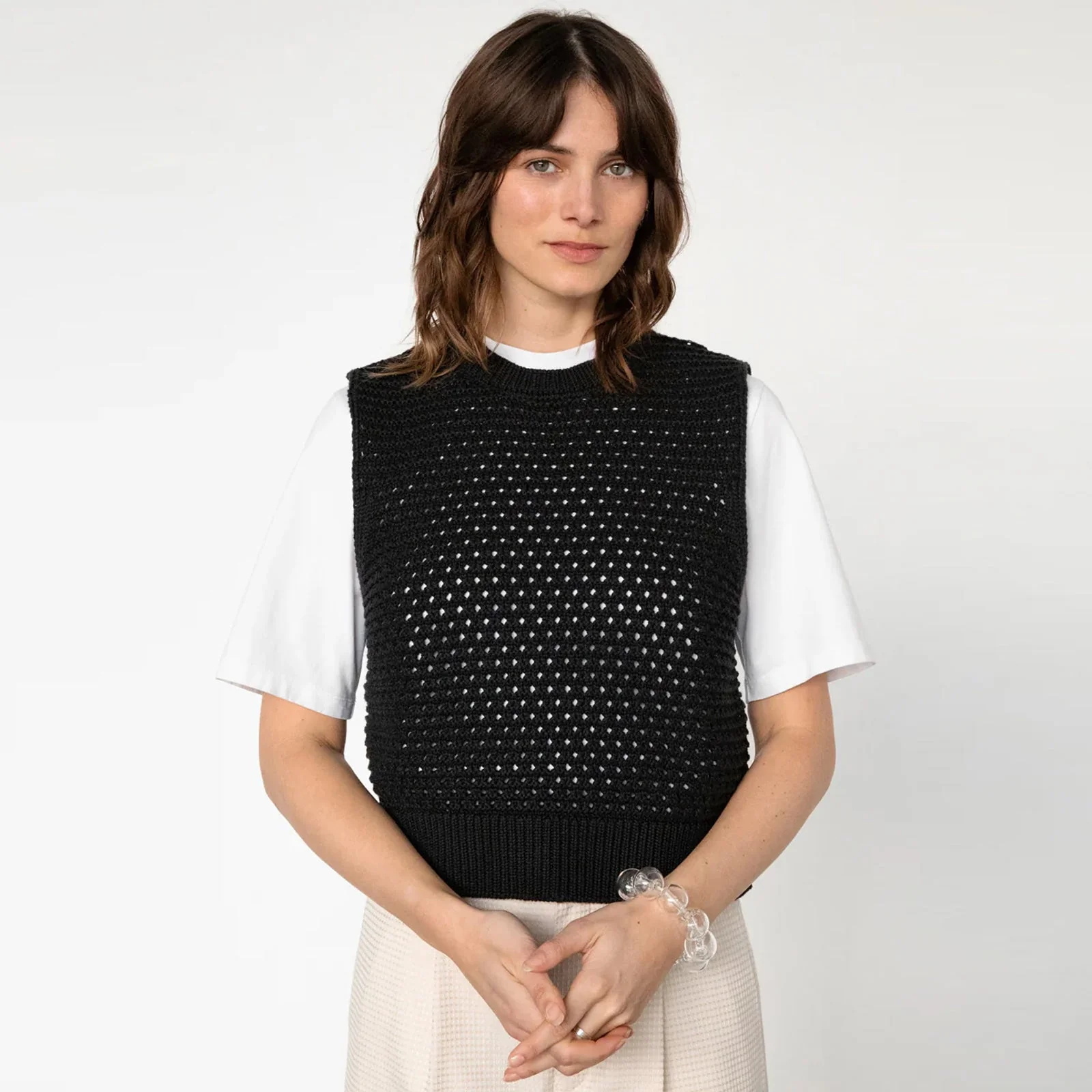 Cropped Knit Vest true black - Image 3