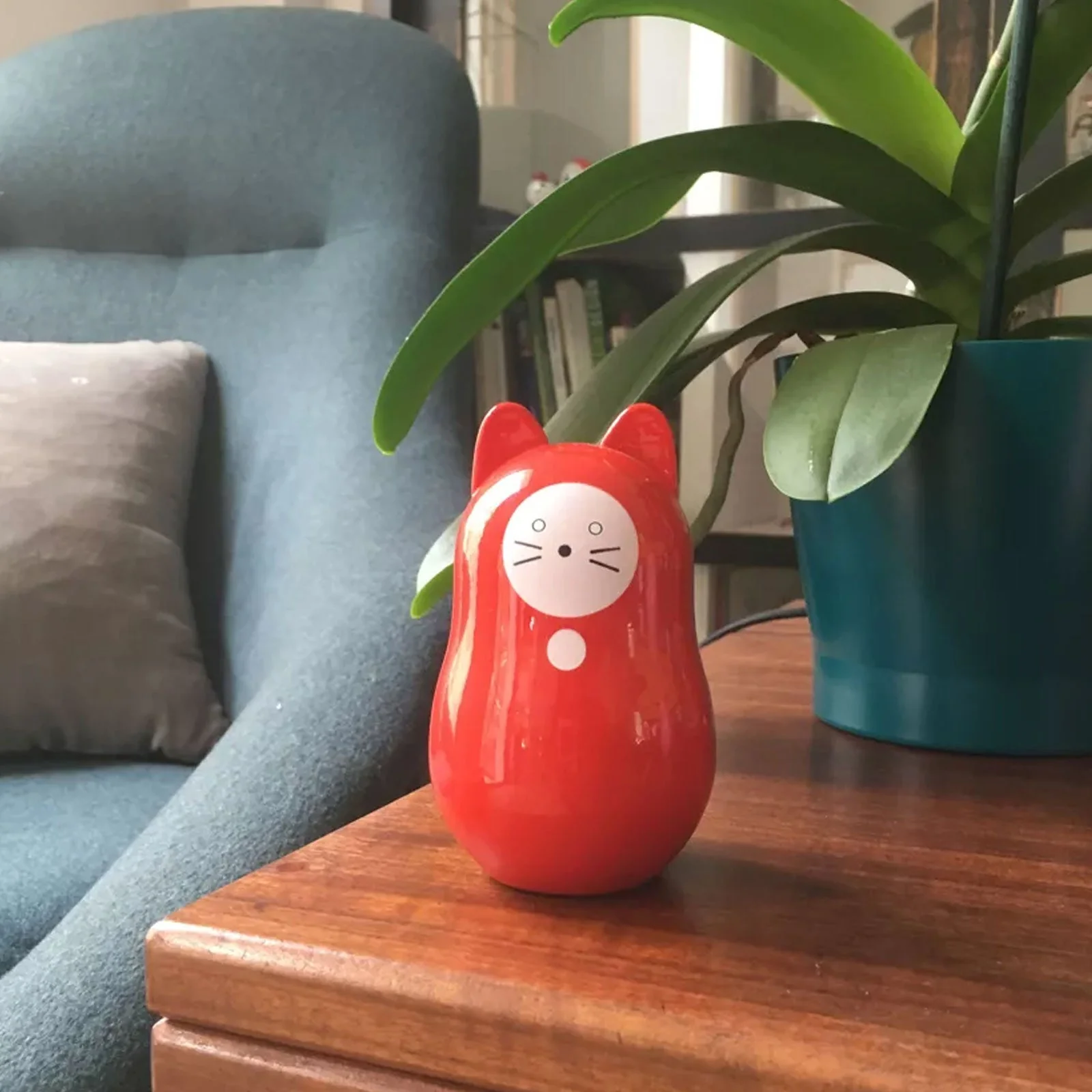 Daruma-Neko buena suerte (rojo)
