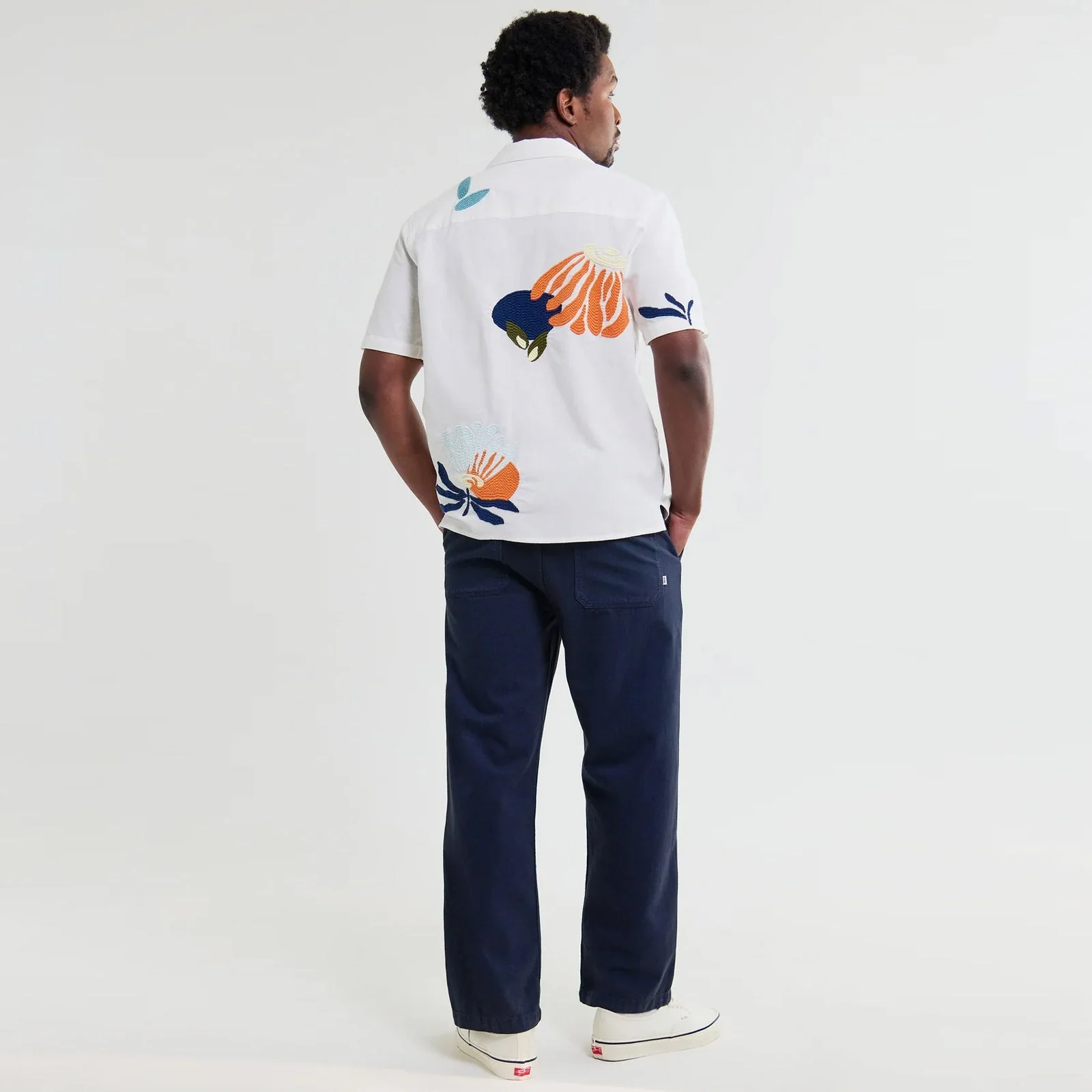 Didcot S/S Chunky Flower Stitch Shirt ecru/multi - Image 2