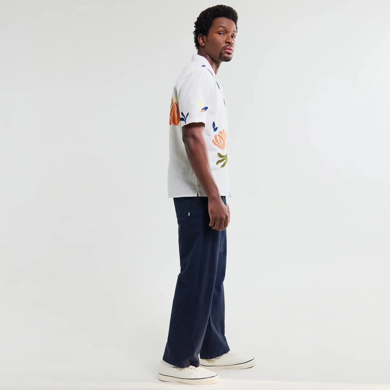 Didcot S/S Chunky Flower Stitch Shirt ecru/multi - Image 3